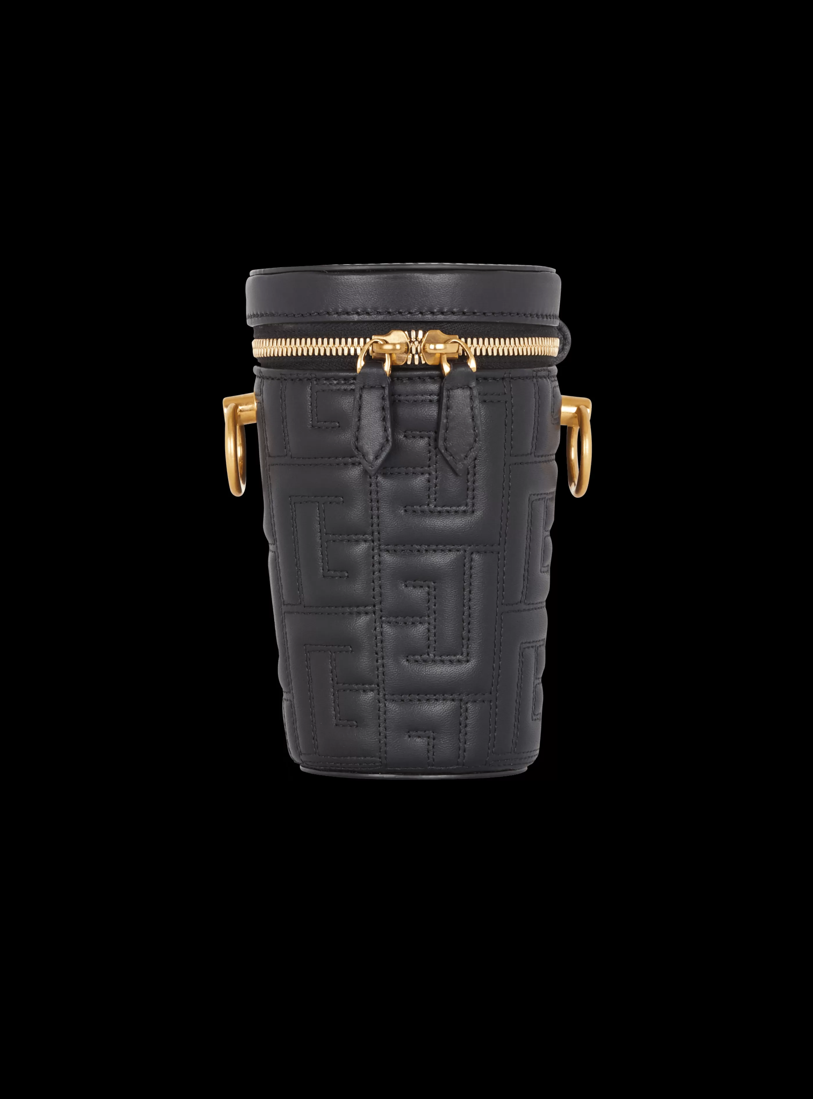 Balmain Piccola Pelletteria | Borse Mini-1945 Quilted Leather Minaudière Bag black