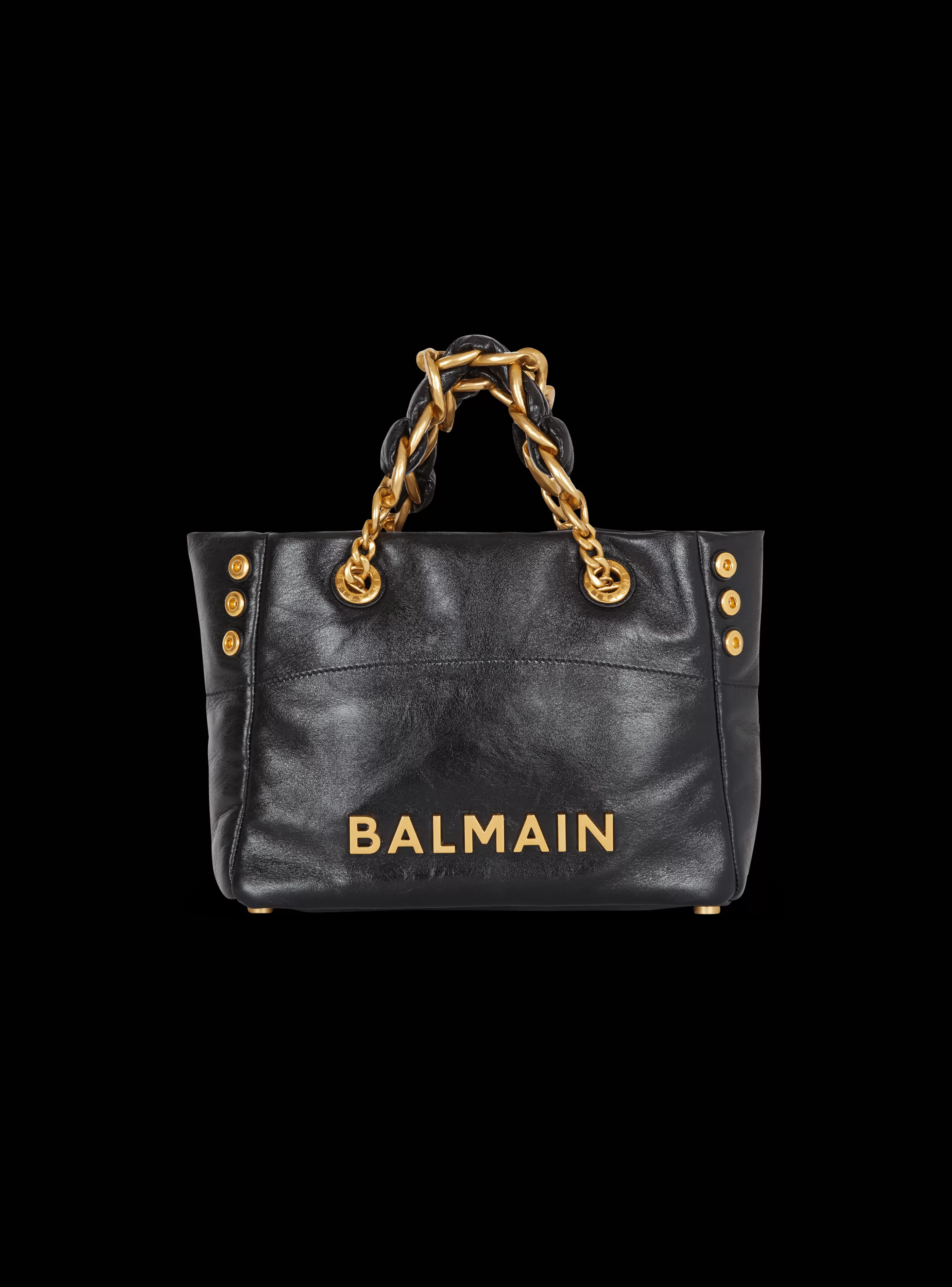 Balmain Shopper | Borse A Spalla-1945 Soft Crinkled Leather Tote Bag black