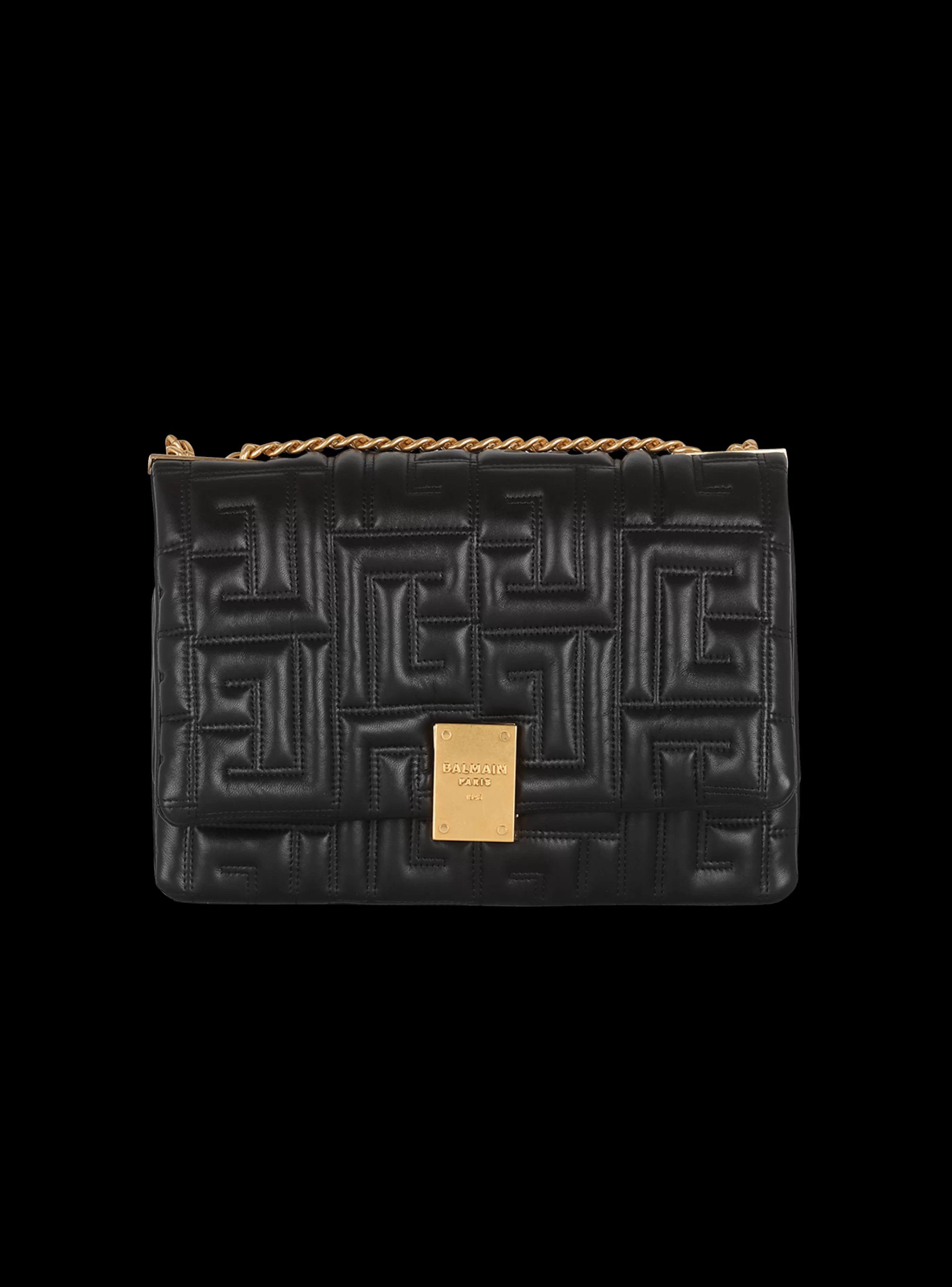 Balmain Borse A Spalla | Borse A Tracolla-1945 Soft Medium Bag In Quilted Leather black