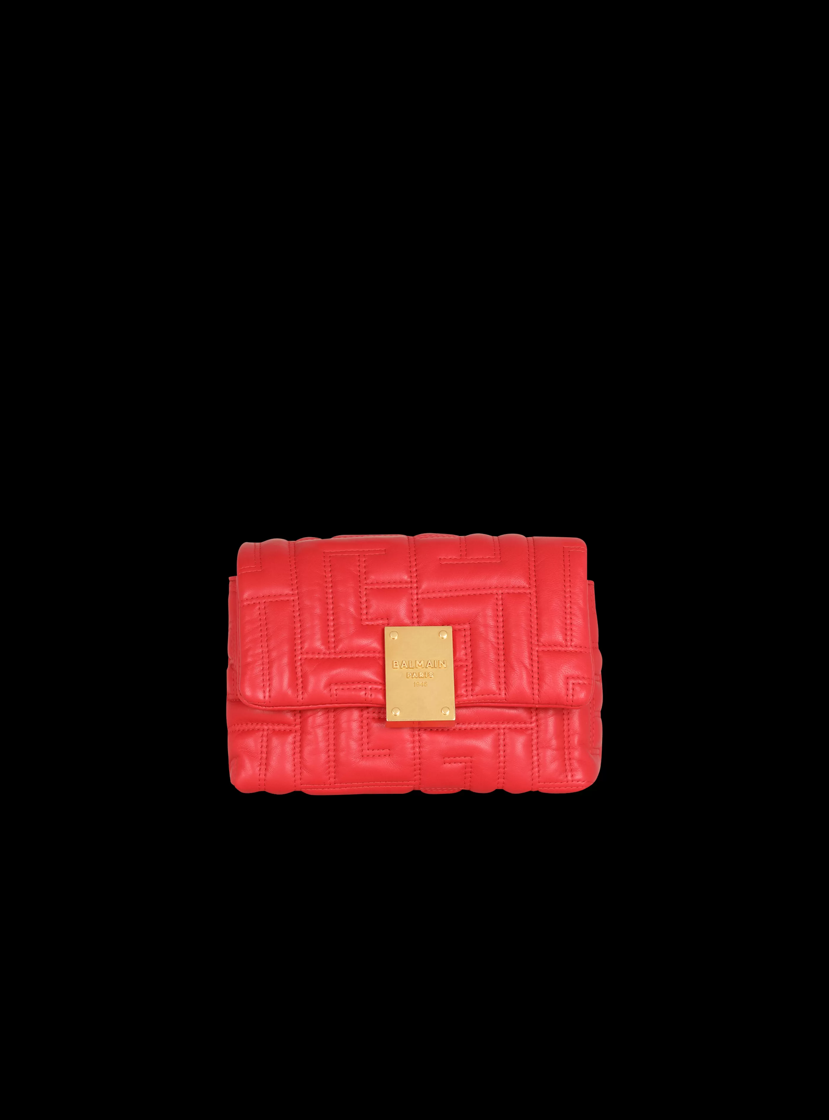 Balmain Borse Mini | Borse A Spalla-1945 Soft Mini Bag In Quilted Leather red