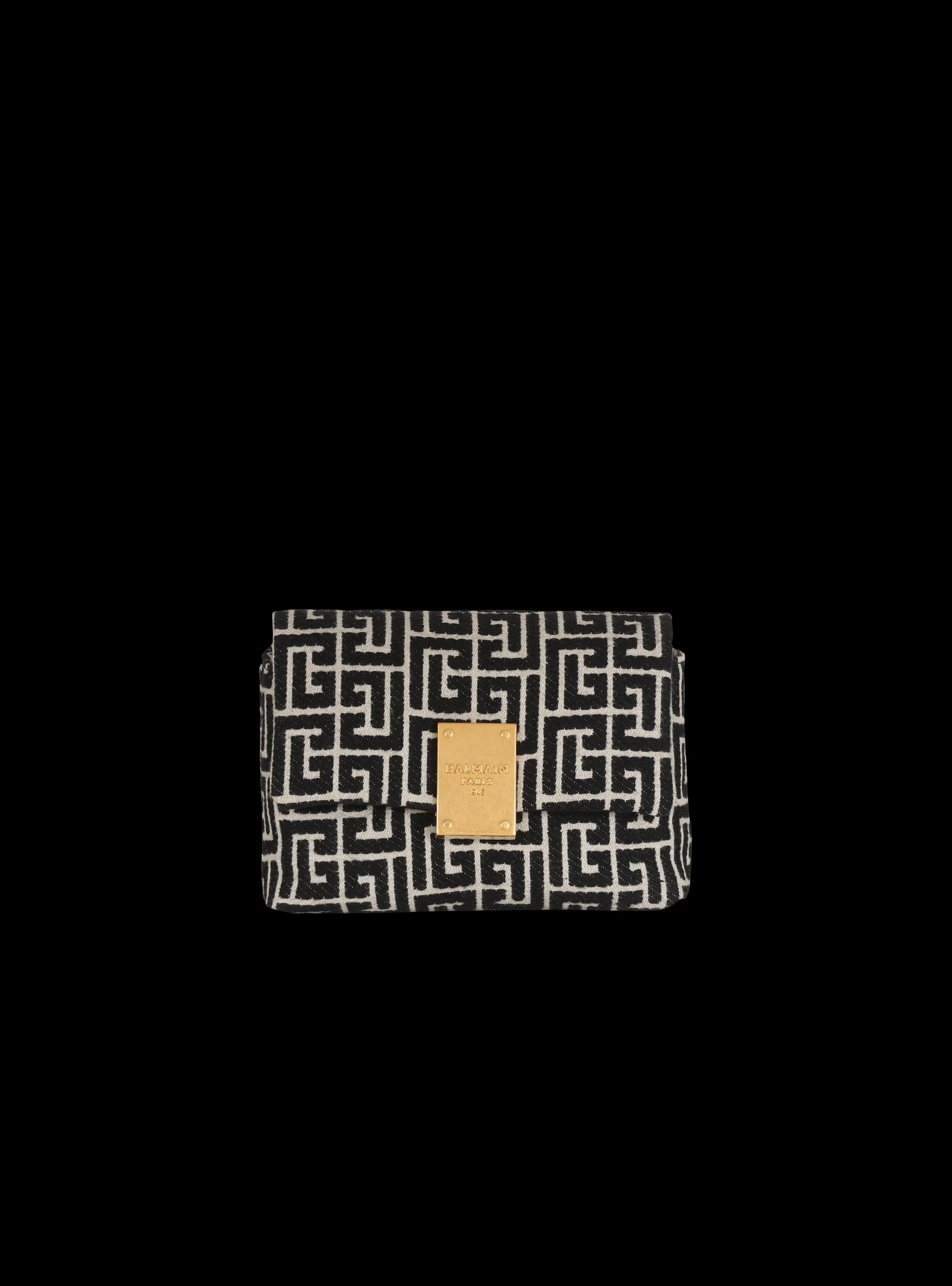 Balmain Borse Mini | Borse A Spalla-1945 Soft Mini Bag With Jacquard Monogram black