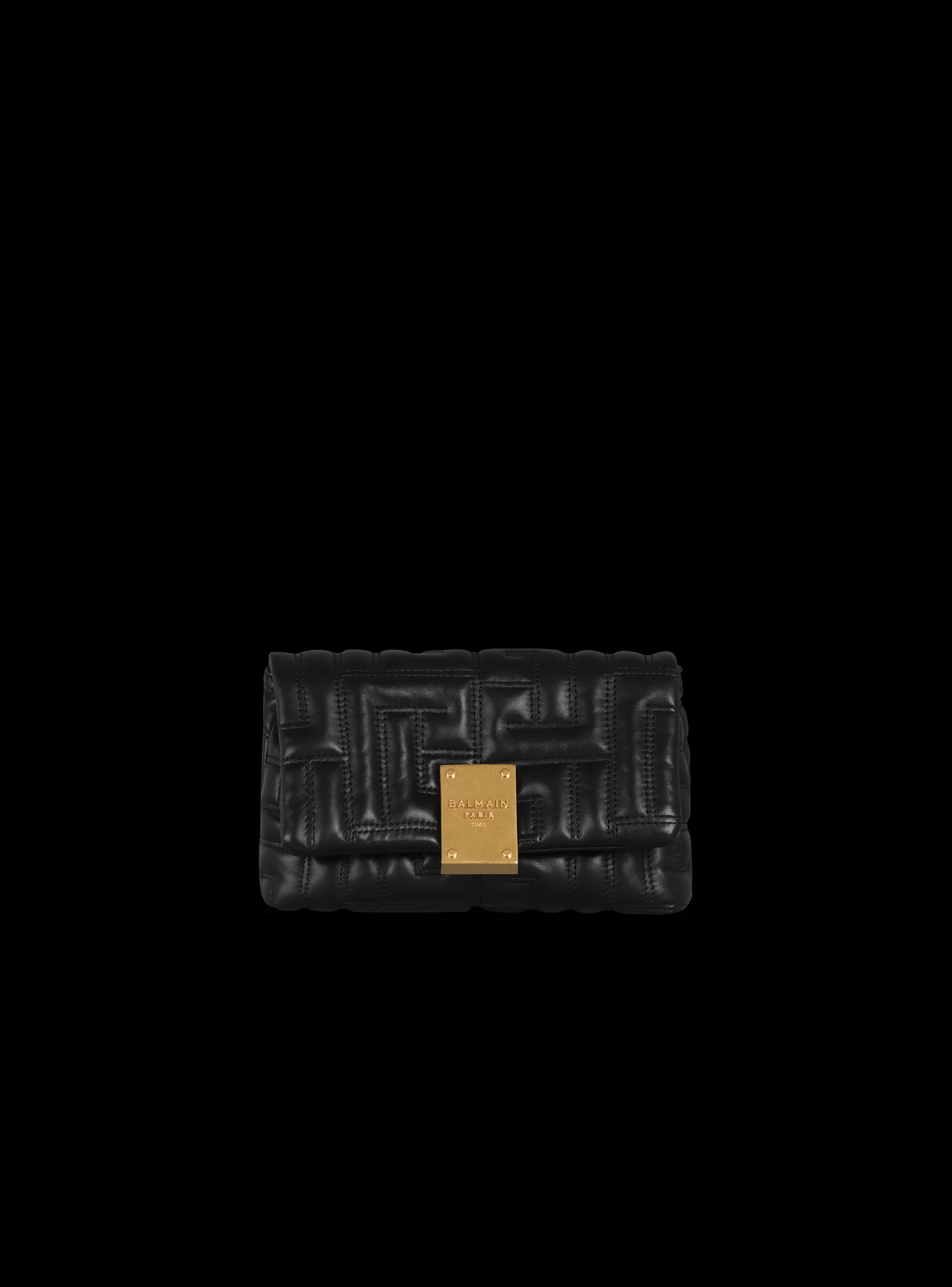 Balmain Borse Mini | Borse A Spalla-1945 Soft Quilted Leather Mini Bag black