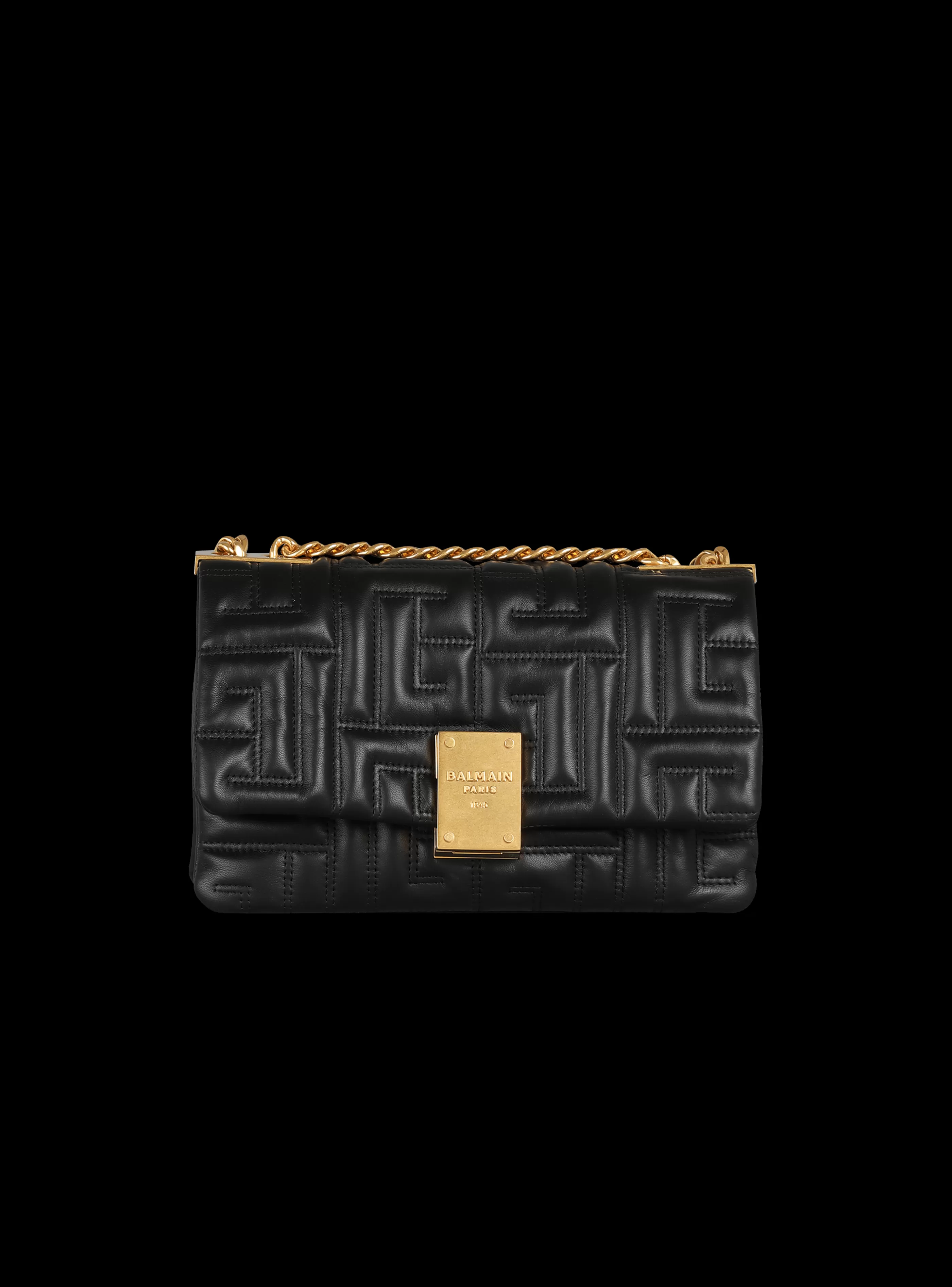 Balmain Borse A Spalla | Borse A Tracolla-1945 Soft Small Bag In Quilted Leather black