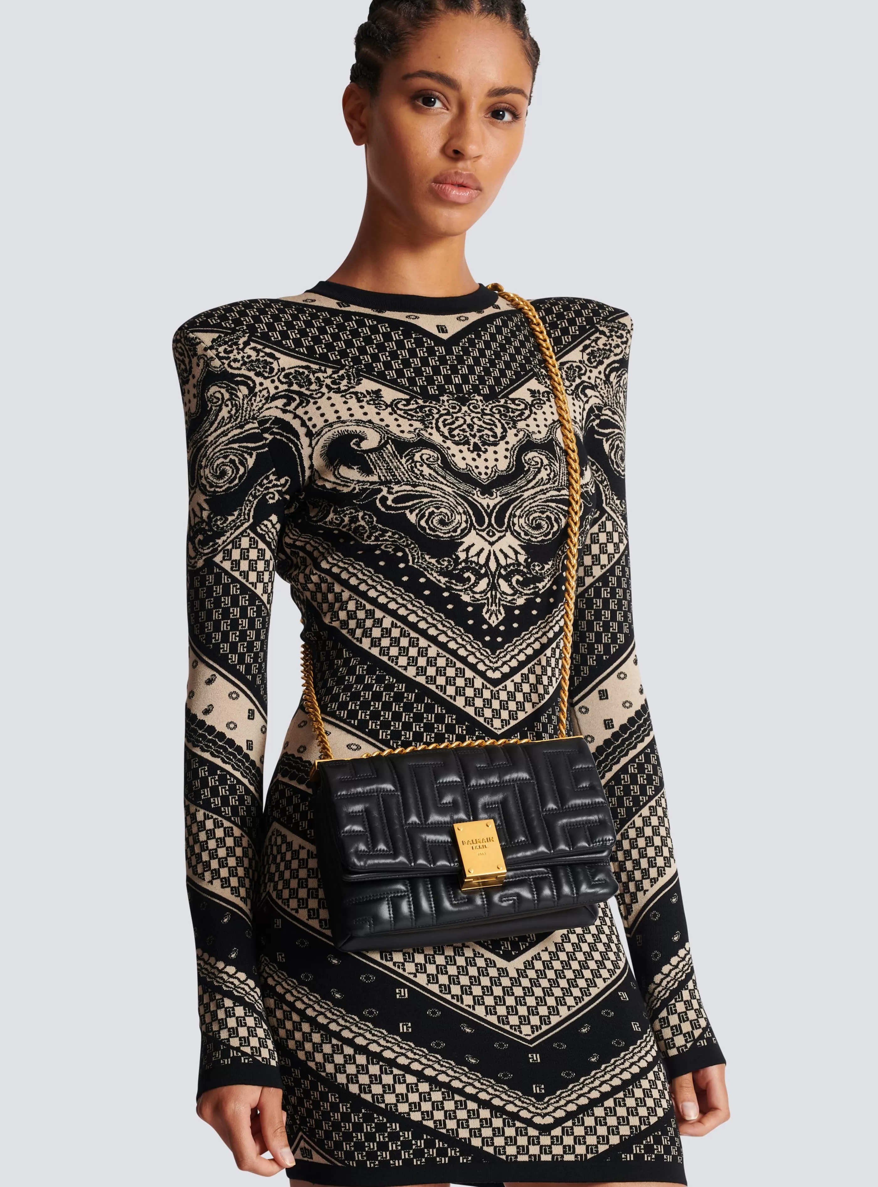 Balmain Borse A Spalla | Borse A Tracolla-1945 Soft Small Bag In Quilted Leather black