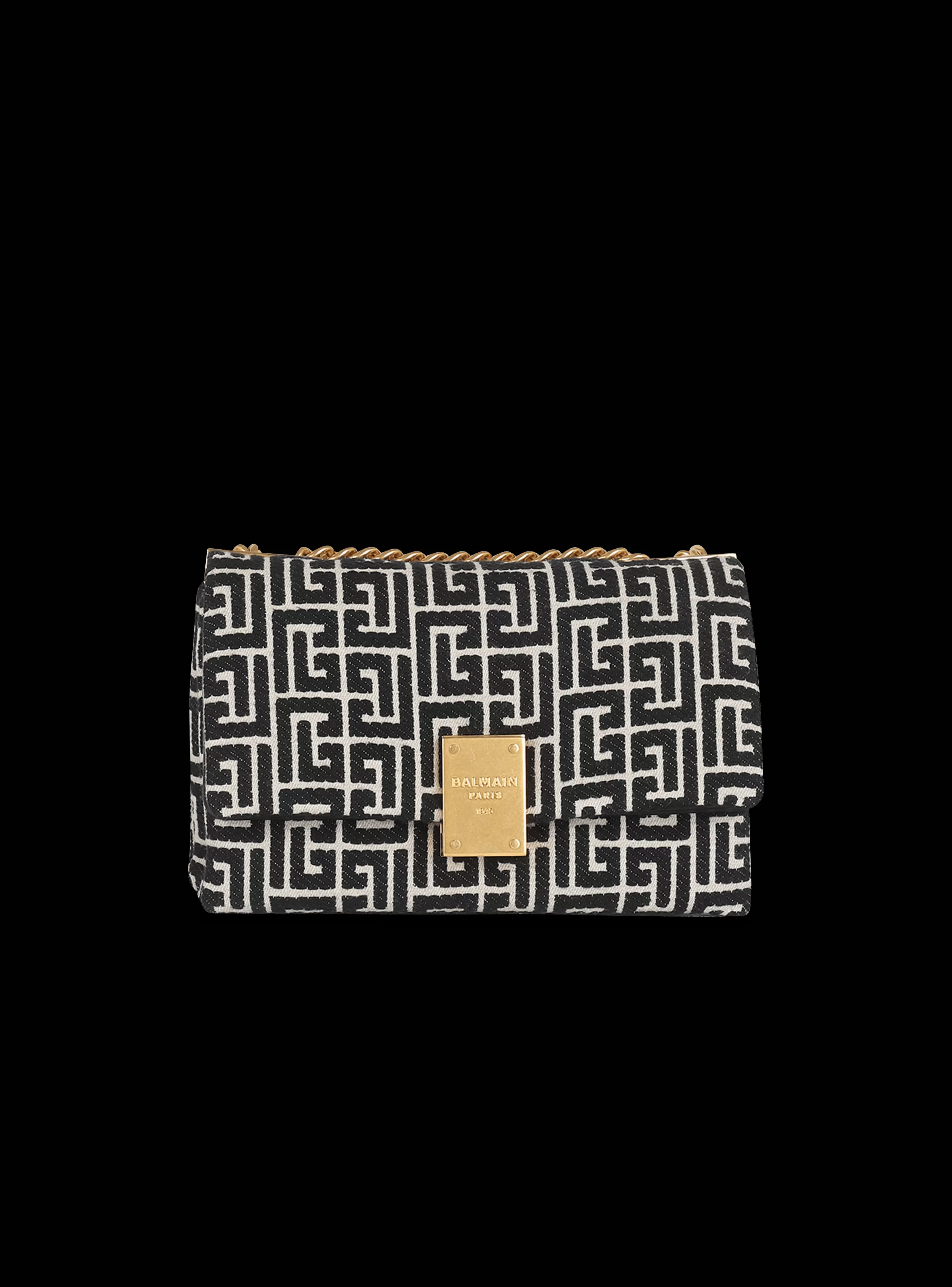 Balmain Borse A Spalla | Borse A Tracolla-1945 Soft Small Bag With Jacquard Monogram black