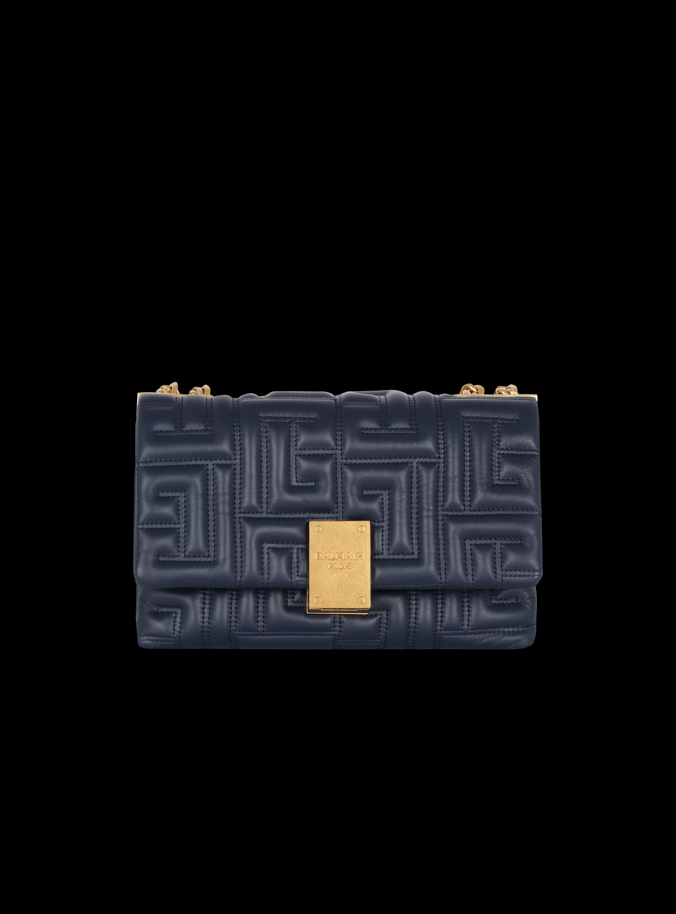 Balmain Borse A Spalla | Borse A Tracolla-1945 Soft Smooth Leather Bag navy