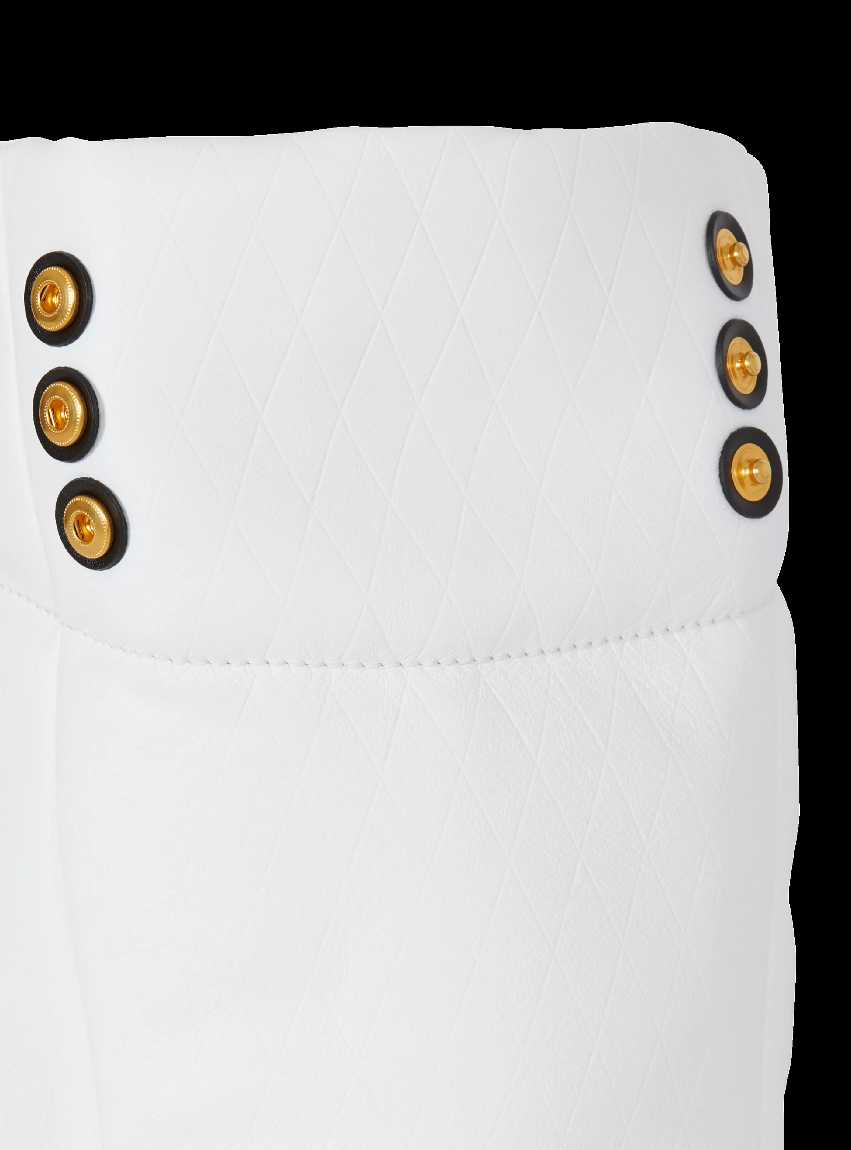 Balmain Shopper | Borse A Spalla-1945 Soft Tote Bag In Embossed Calfskin With A Grid Motif white