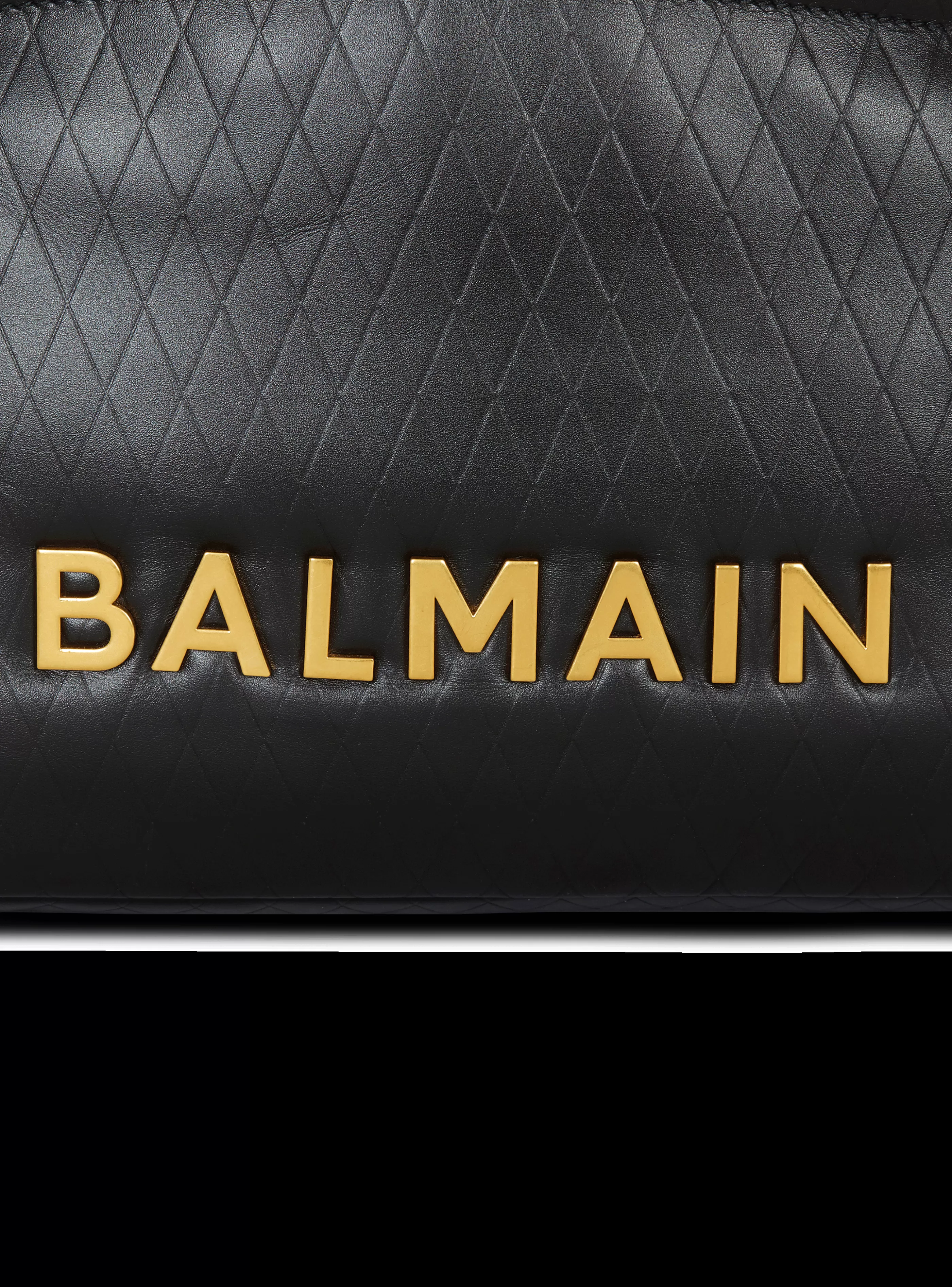 Balmain Shopper | Borse A Spalla-1945 Soft Tote Bag In Embossed Calfskin With A Grid Motif black