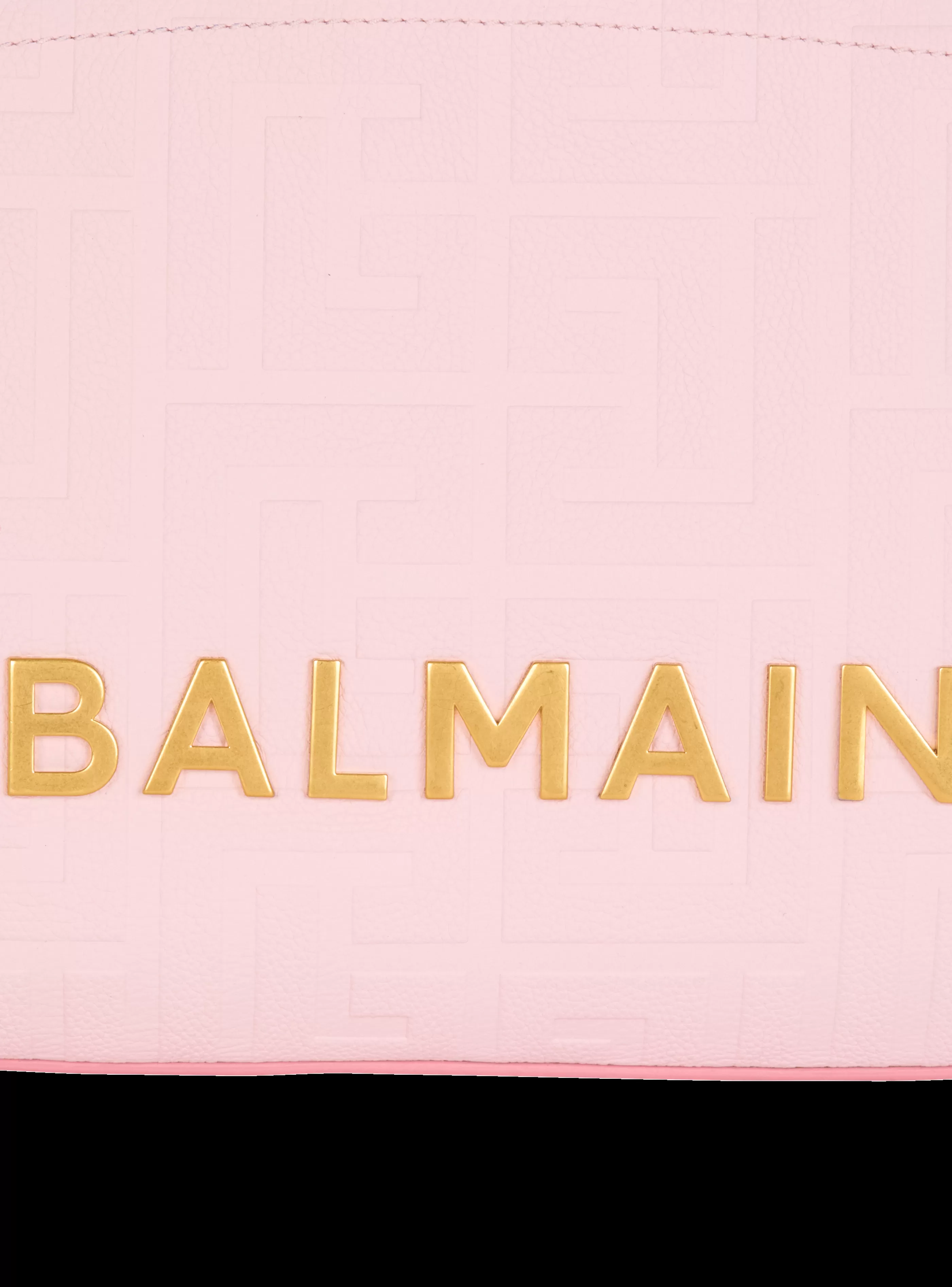 Balmain Shopper | Borse A Spalla-1945 Soft Tote Bag In Embossed Grained Calfskin With A PB Labyrinth Monogram pink