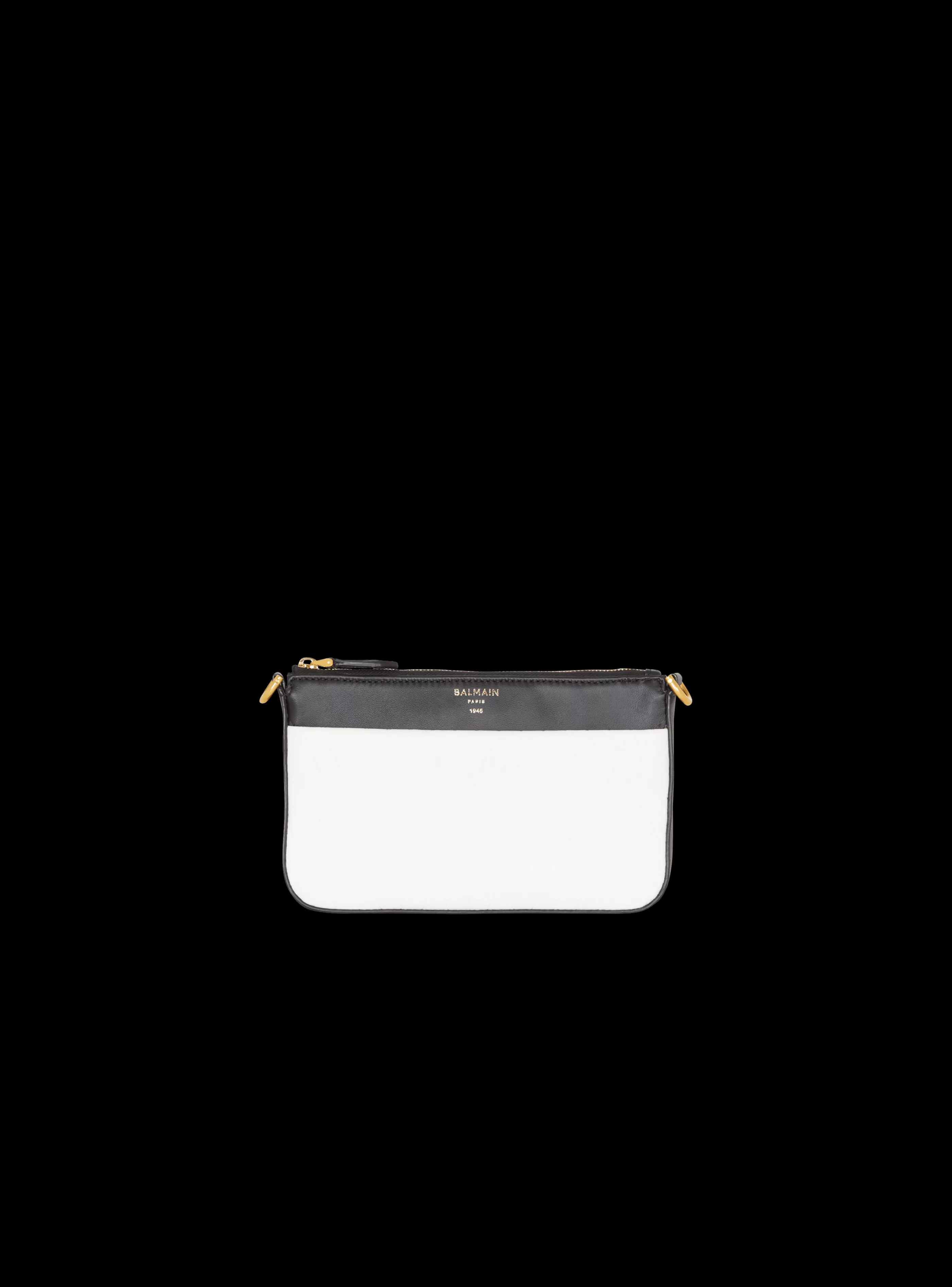 Balmain Borse Mini | Borse A Spalla-1945 Soft Zipped Mini Bag In Embossed Leather white