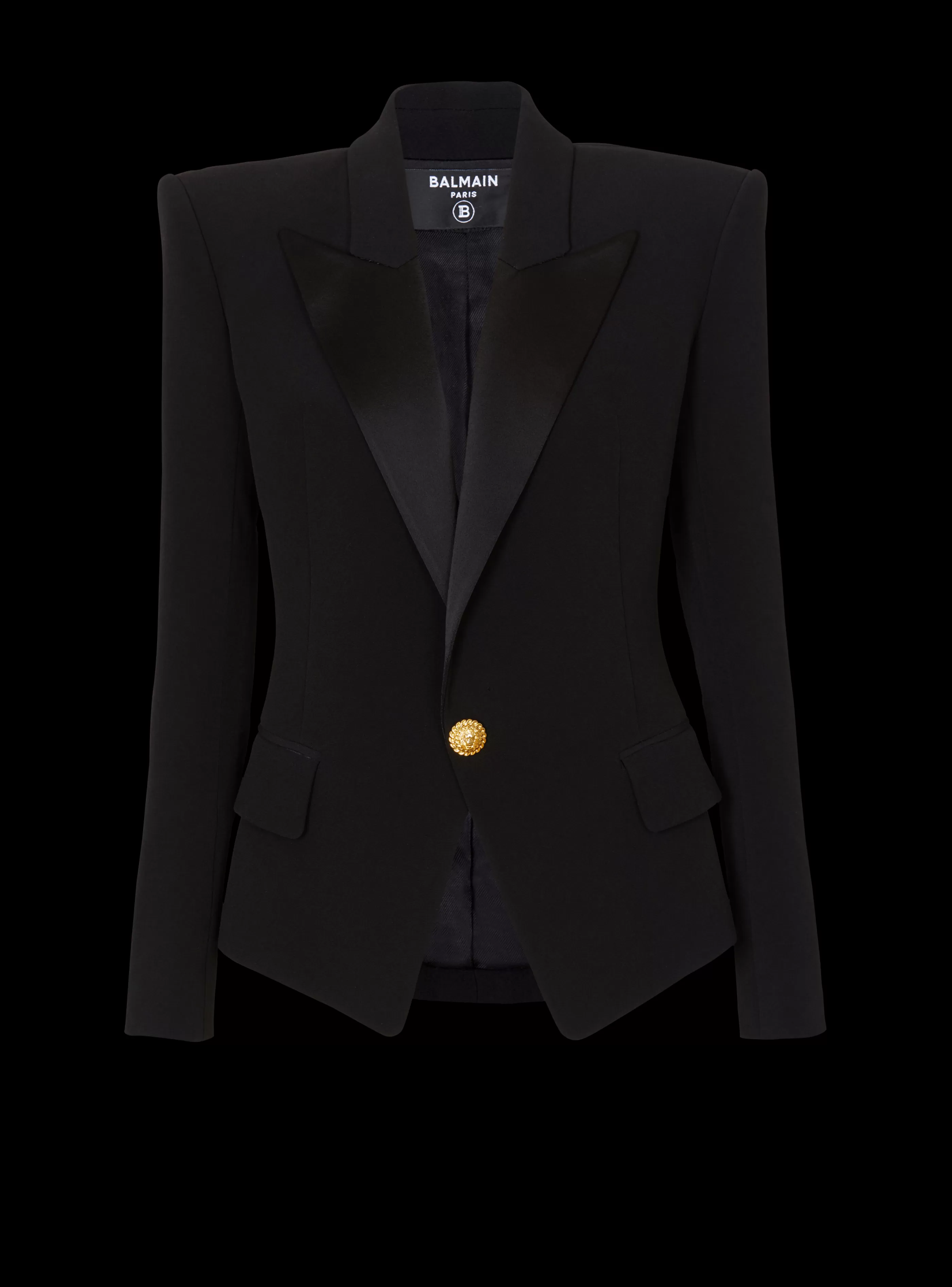 Balmain Giacche E Blazer-1-button Crepe Jacket black