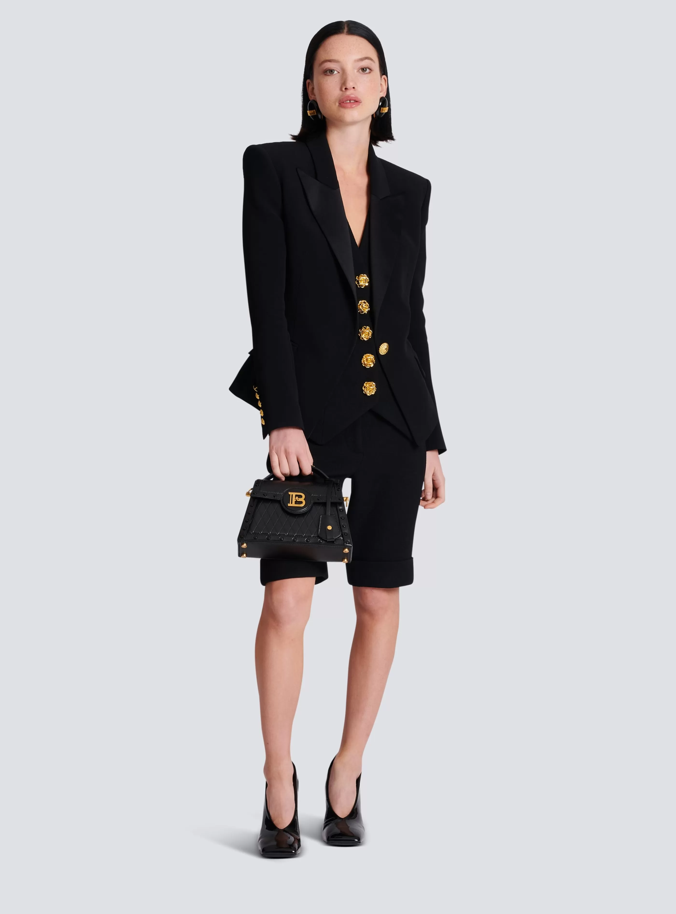 Balmain Giacche E Blazer-1-button Crepe Jacket black