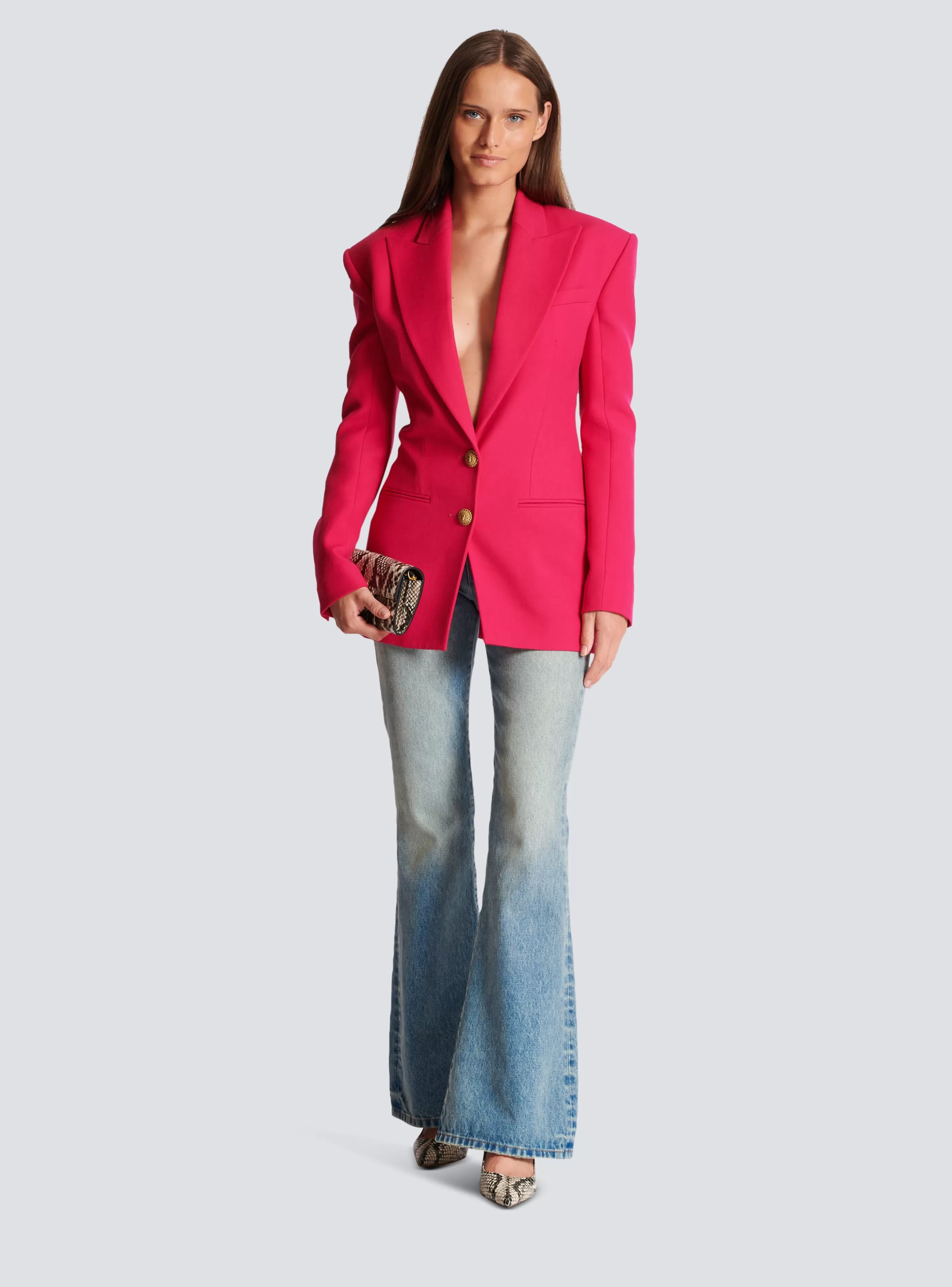 Balmain Giacche E Blazer-2-button Cinched-waist Jacket pink