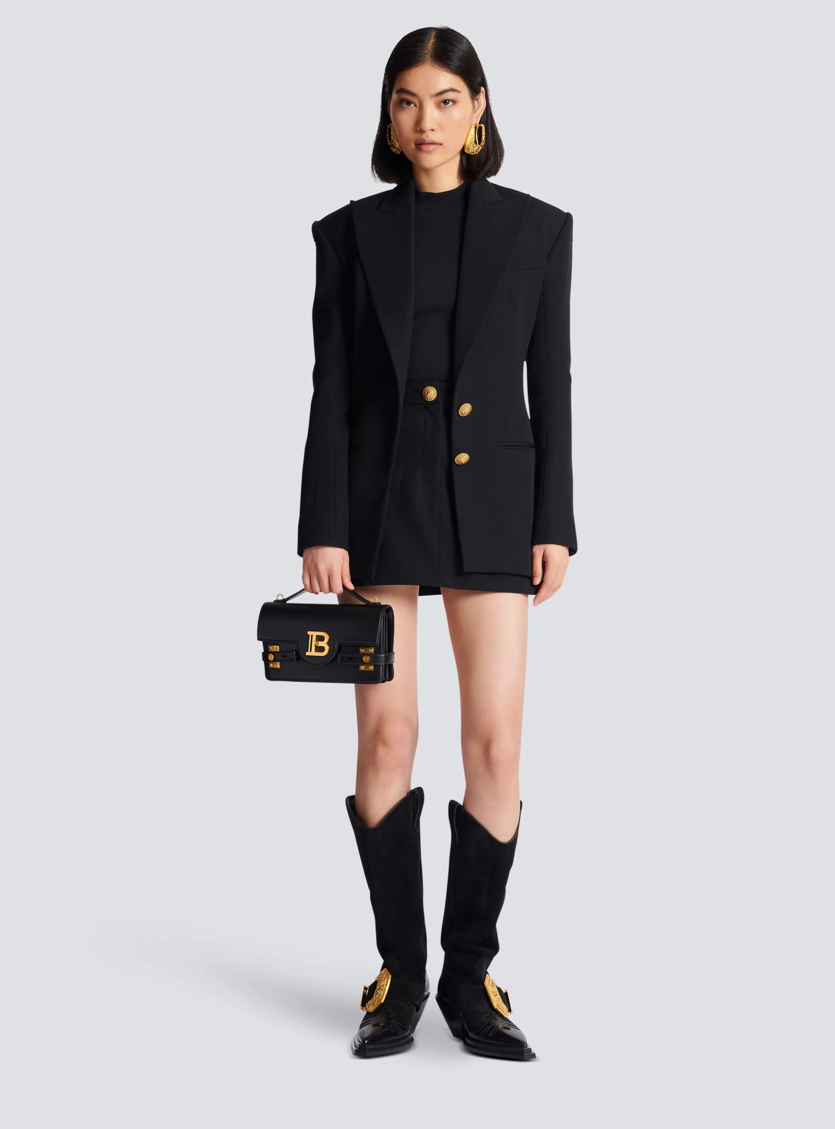 Balmain Giacche E Blazer-2-button Cinched-waist Jacket black