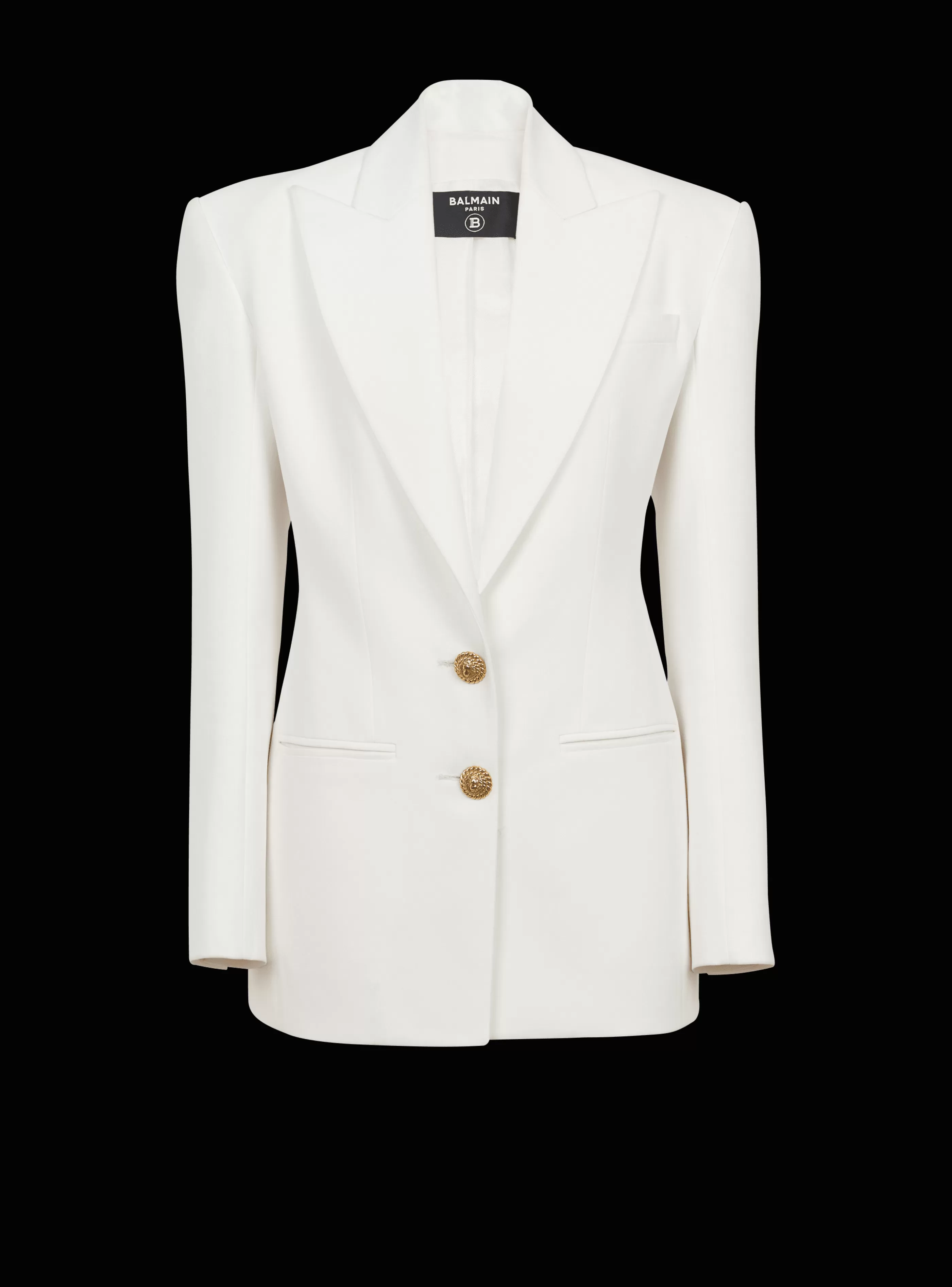 Balmain Giacche E Blazer-2-button Crepe Jacket white