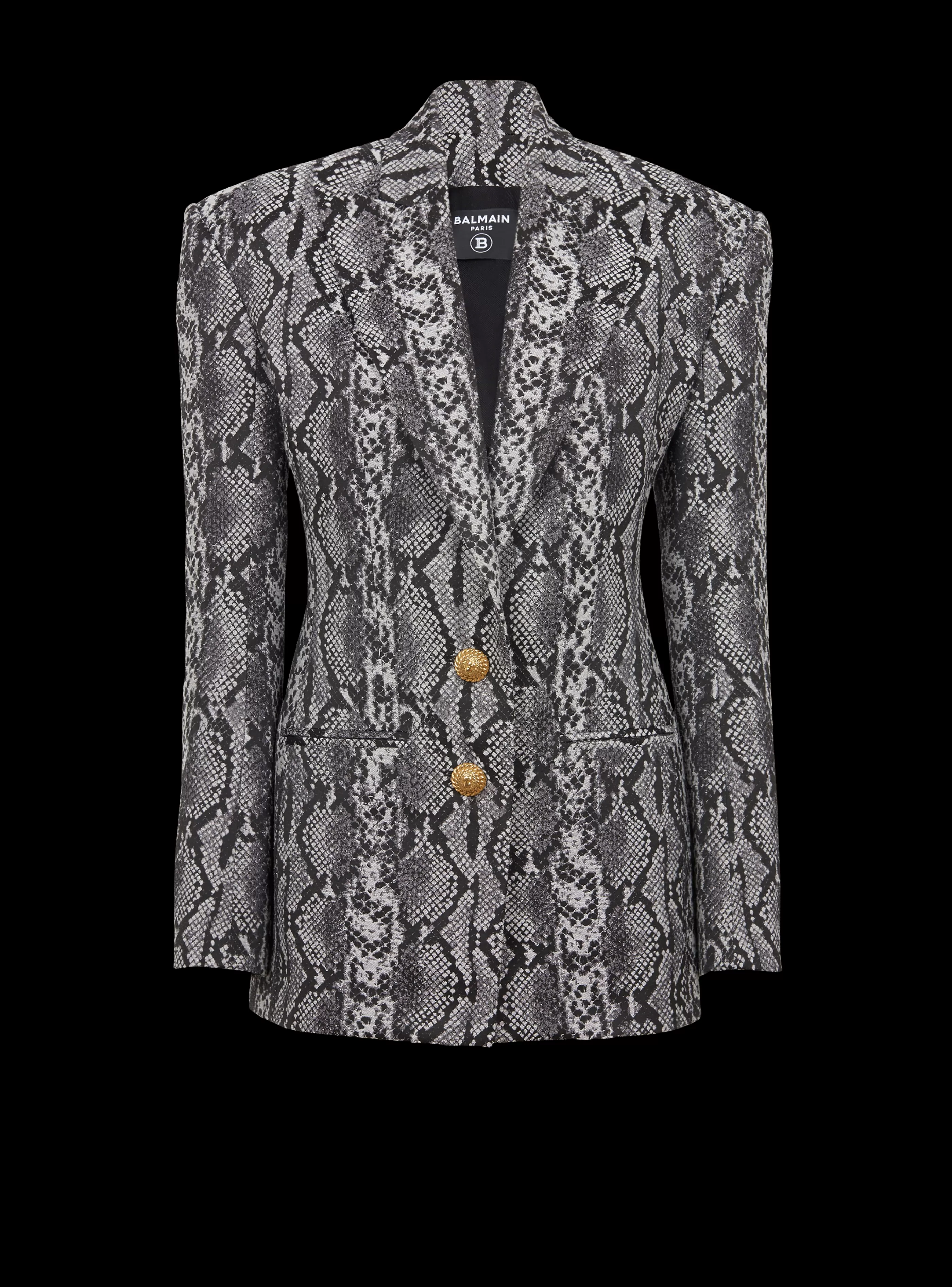 Balmain Giacche E Blazer-2-button Jacquard Snakeskin Jacket grey