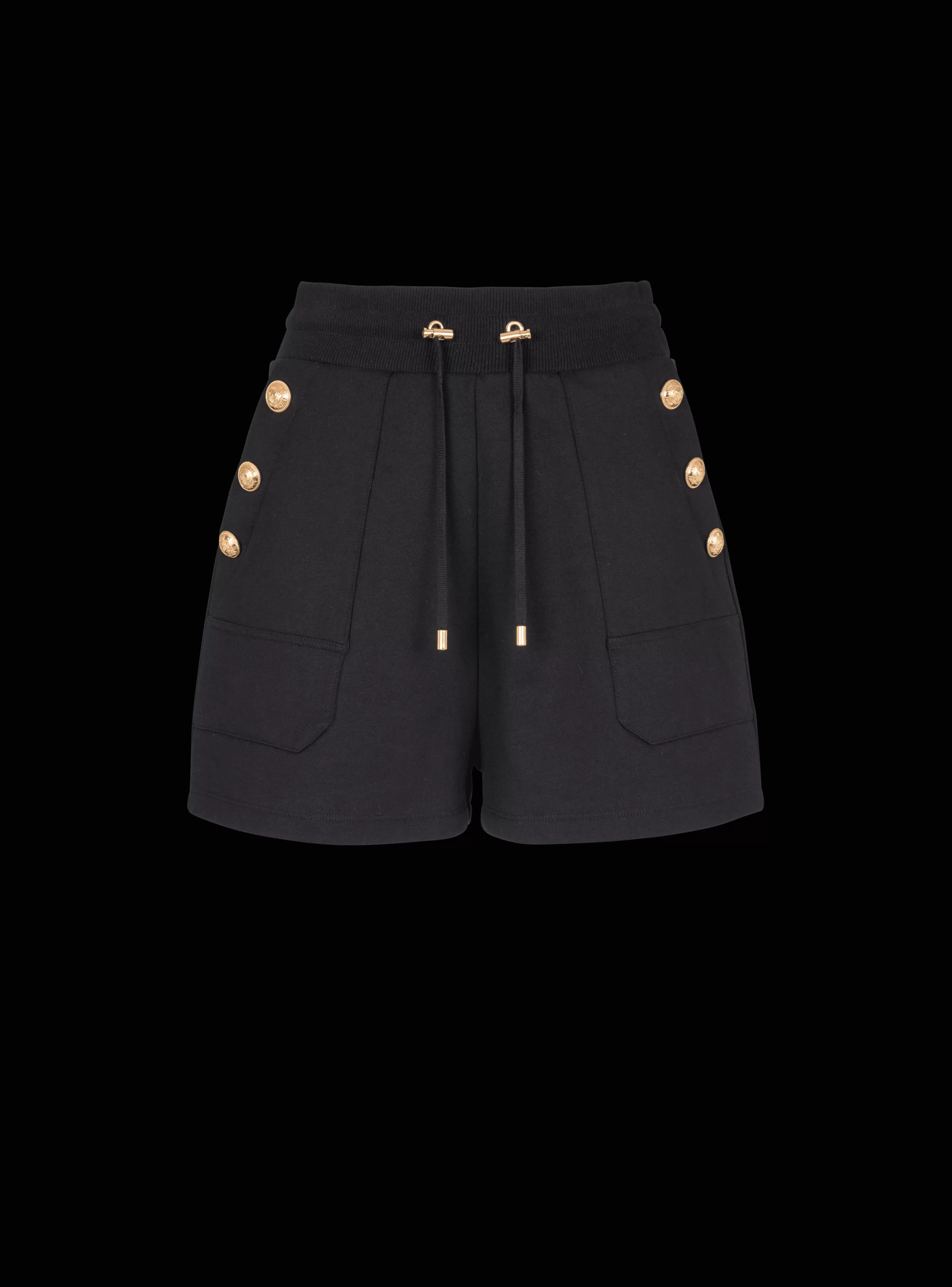 Balmain Pantaloni E Pantaloncini-6-button Knit Shorts black