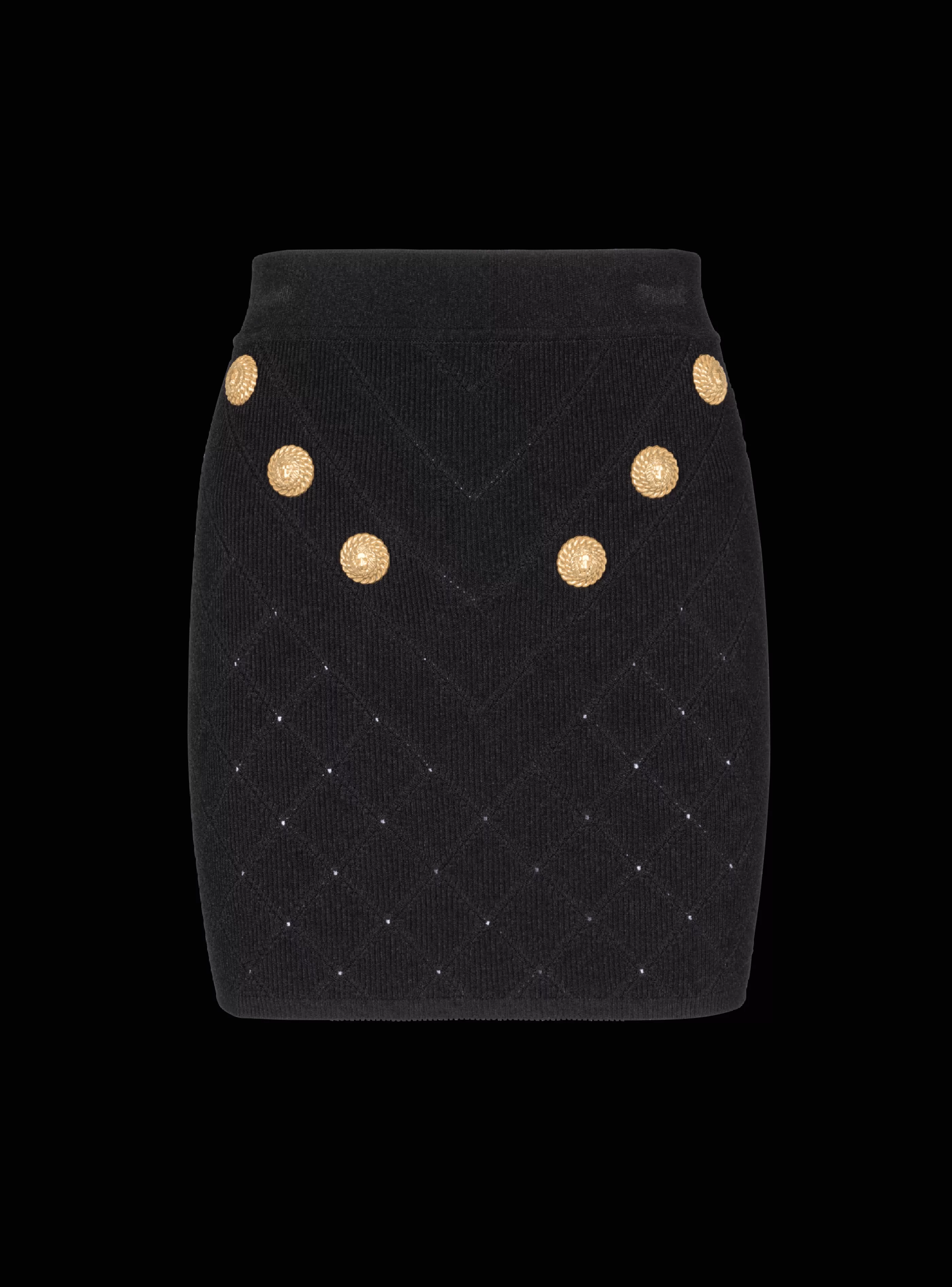 Balmain Gonne | Maglieria-6-button Knit Skirt black