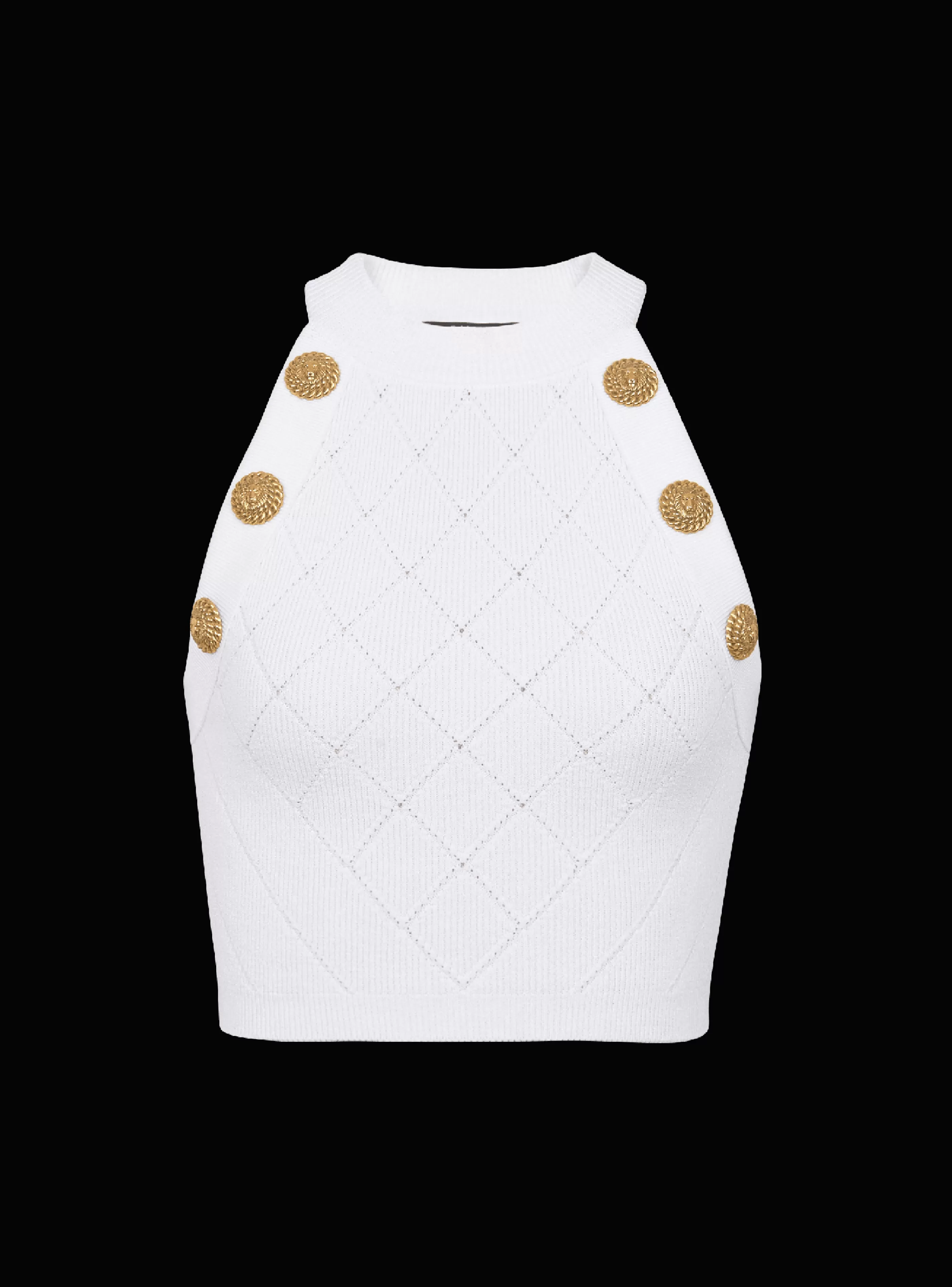 Balmain Maglieria | Top E Camicie-6-button Knit Tank Top white