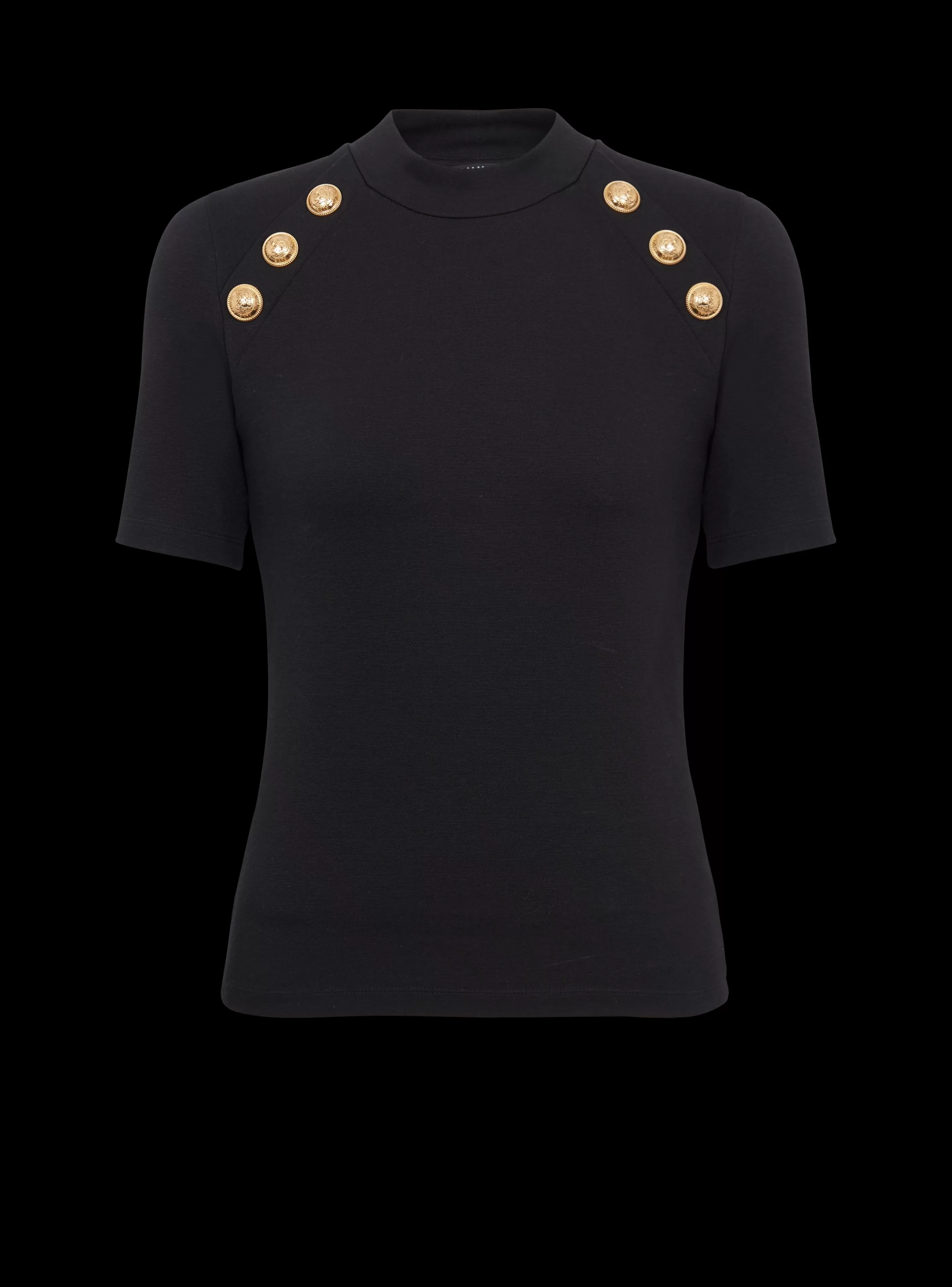 Balmain Maglieria | Top E Camicie-6-button Knit T-shirt black