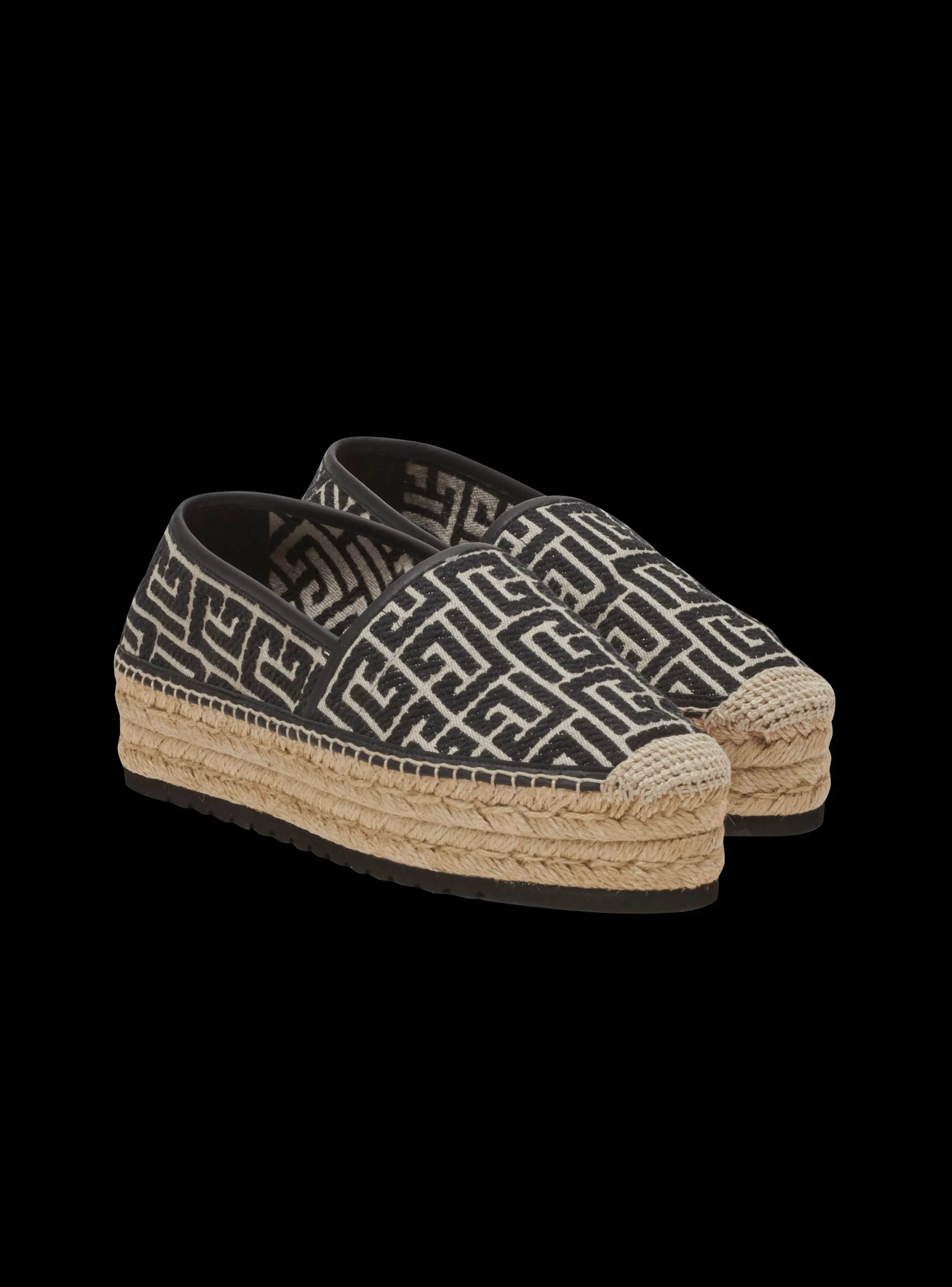 Balmain Sandali-Alex Espadrilles With Jacquard Monogram black