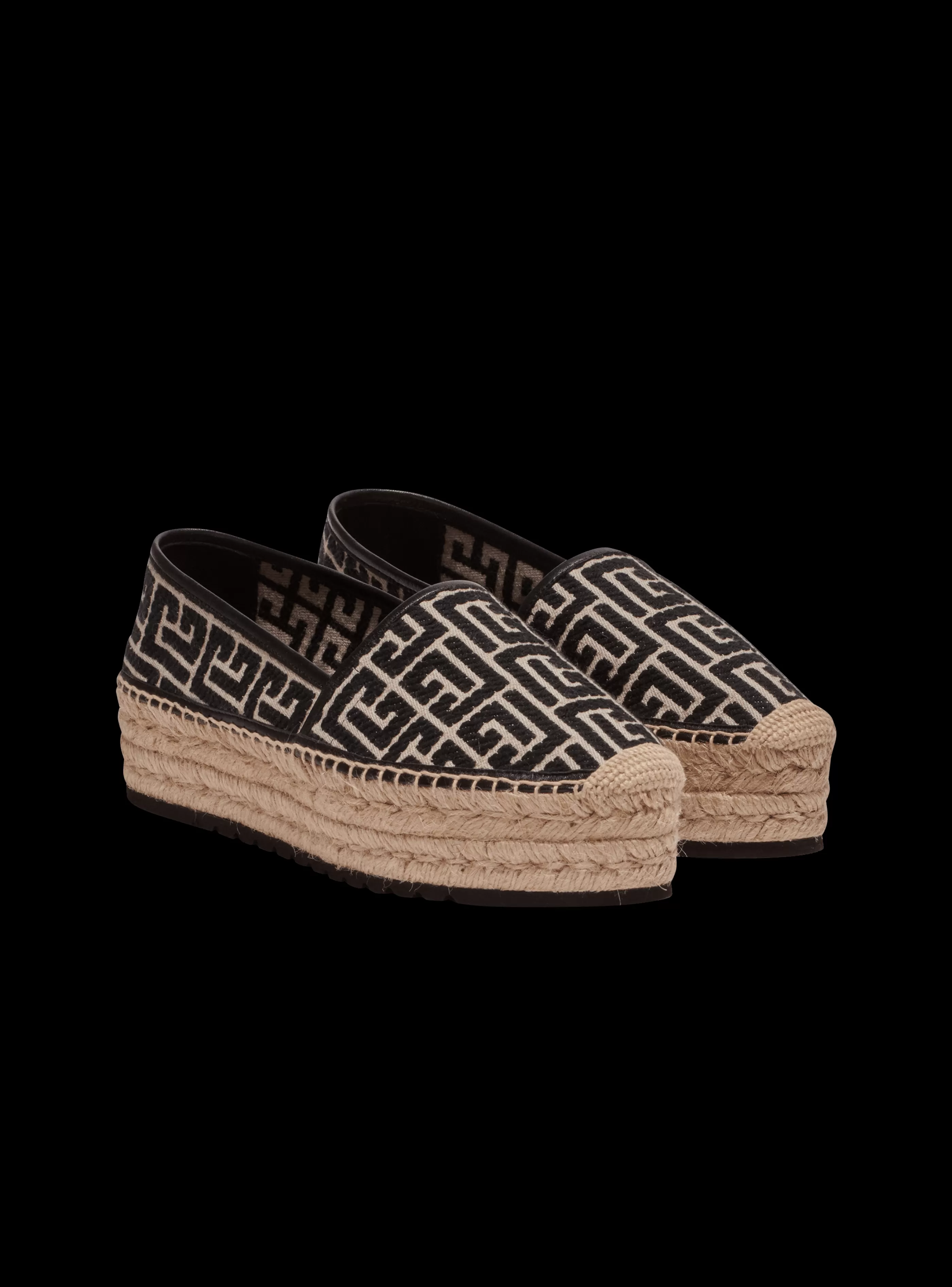 Balmain Scarpe Basse-Alex Espadrilles With Jacquard Monogram black