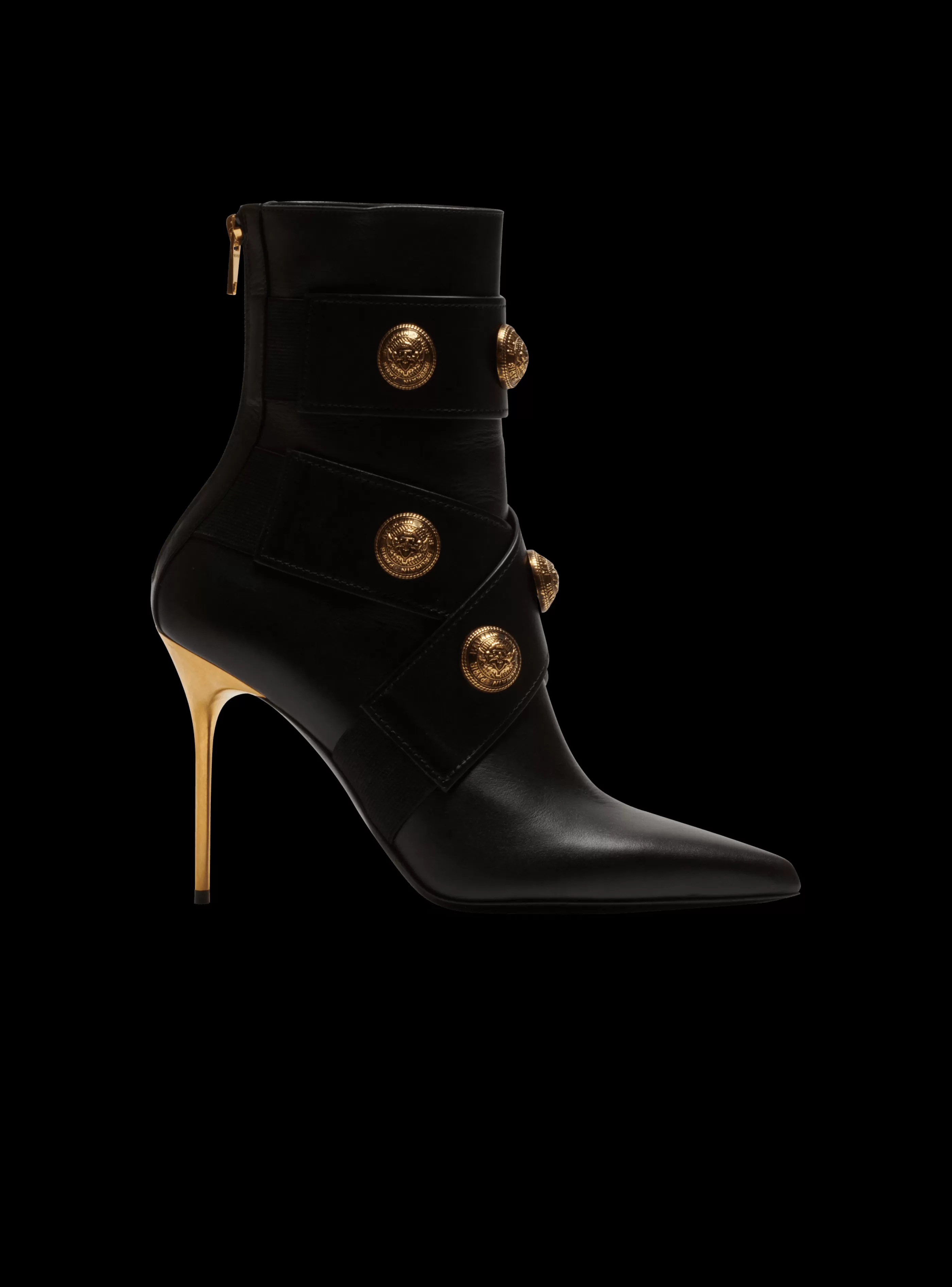 Balmain Stivali-Alma Leather Ankle Boots black