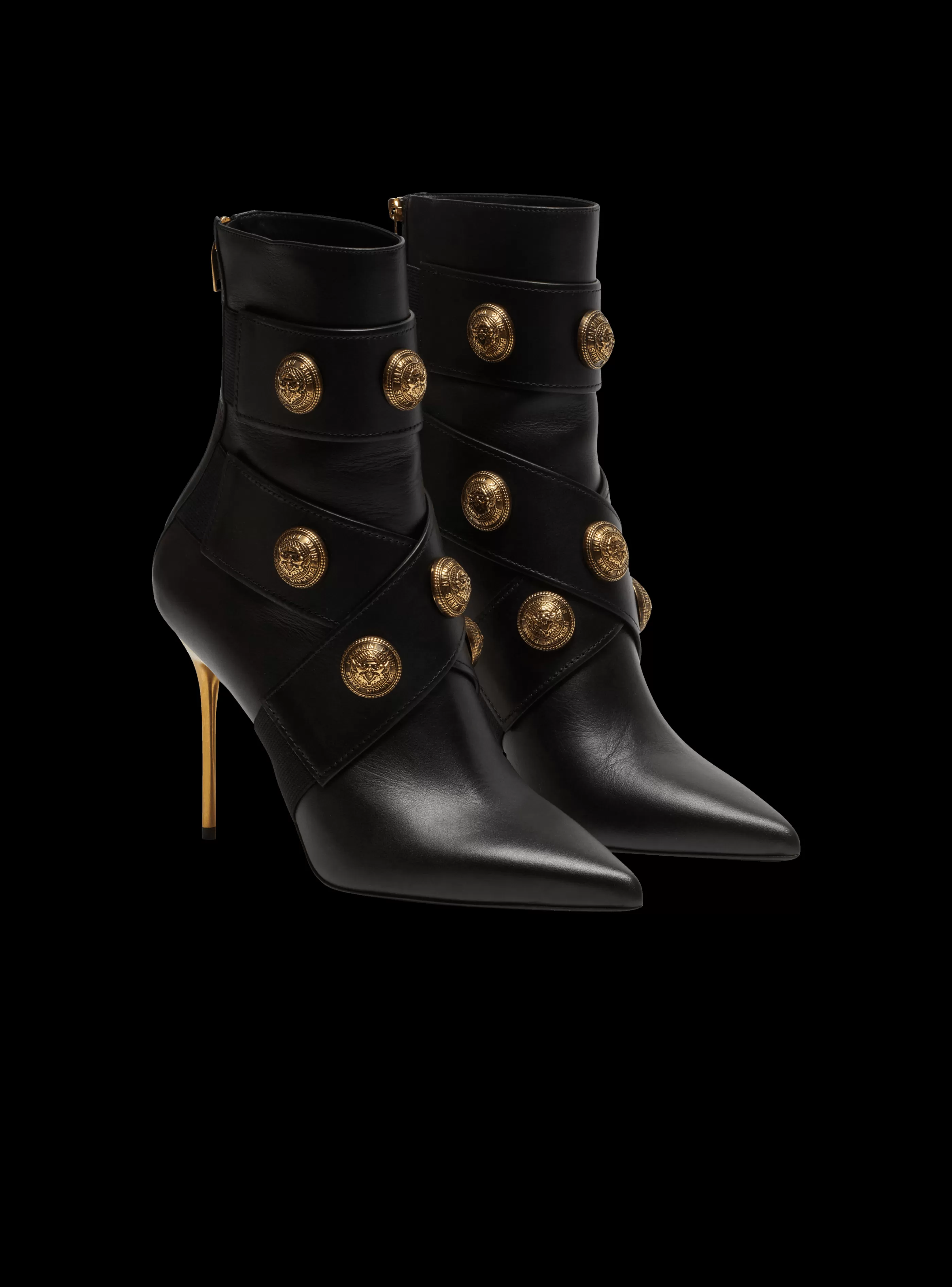 Balmain Stivali-Alma Leather Ankle Boots black