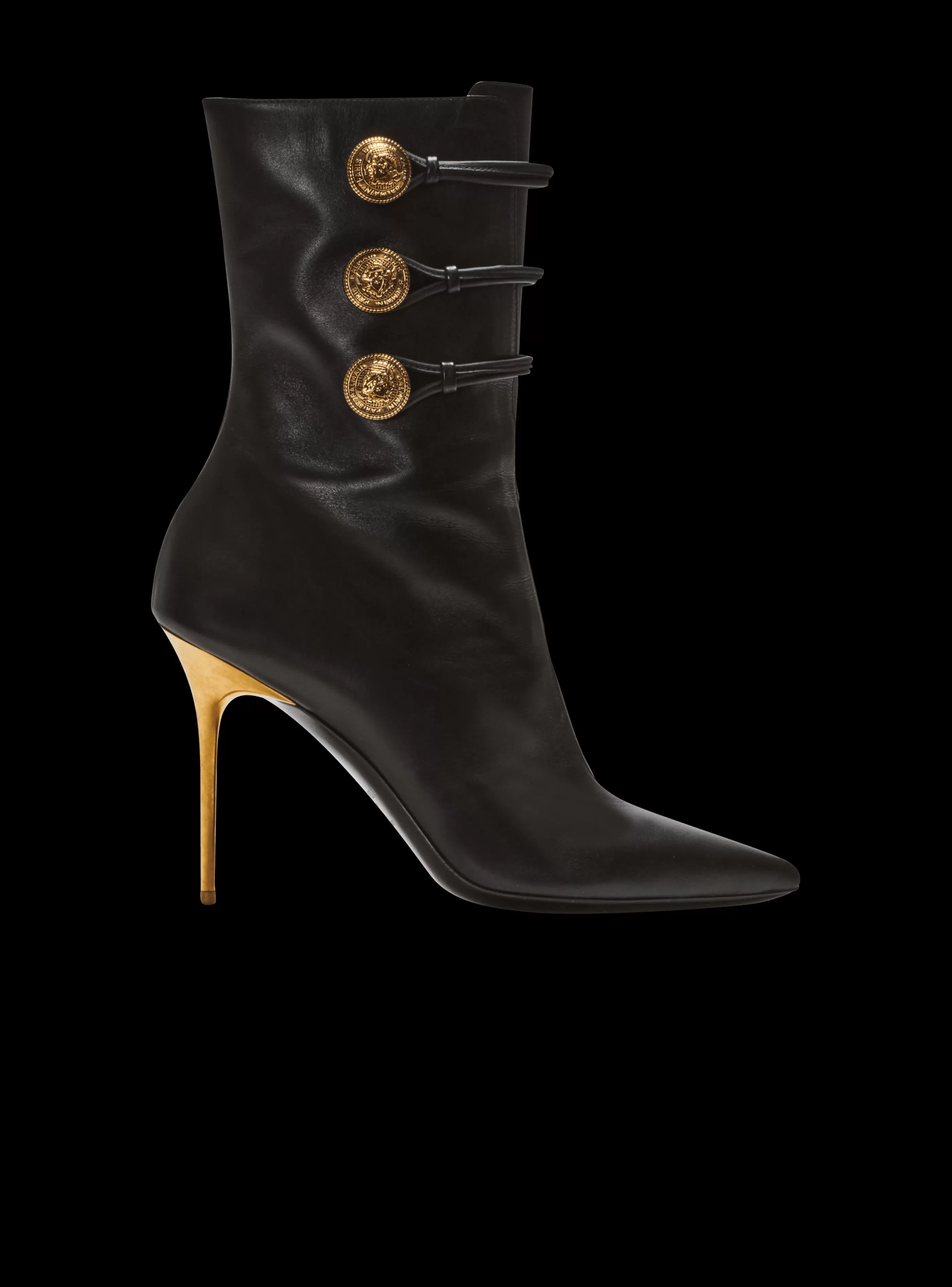 Balmain Stivali-Alma Leather Ankle Boots black