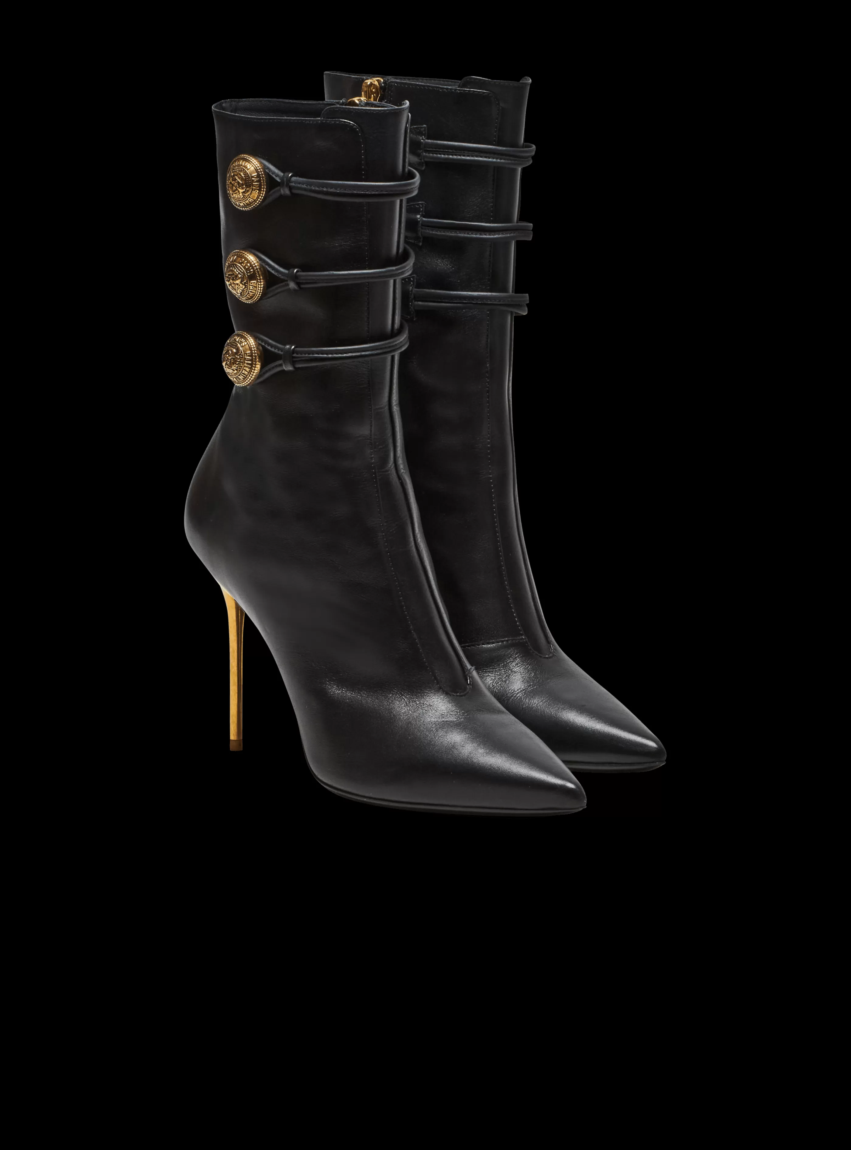 Balmain Stivali-Alma Leather Ankle Boots black