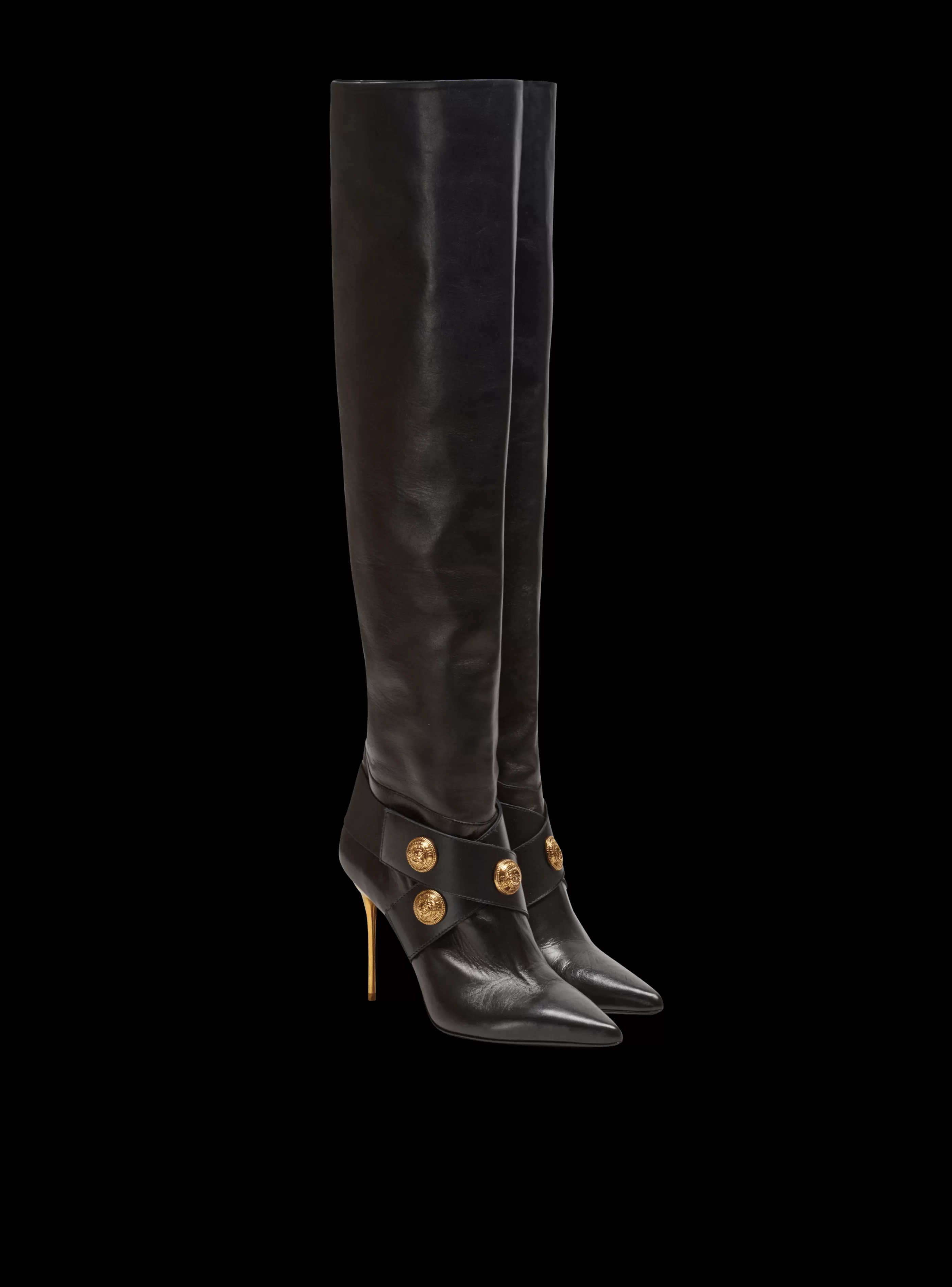 Balmain Stivali-Alma Leather Boots black