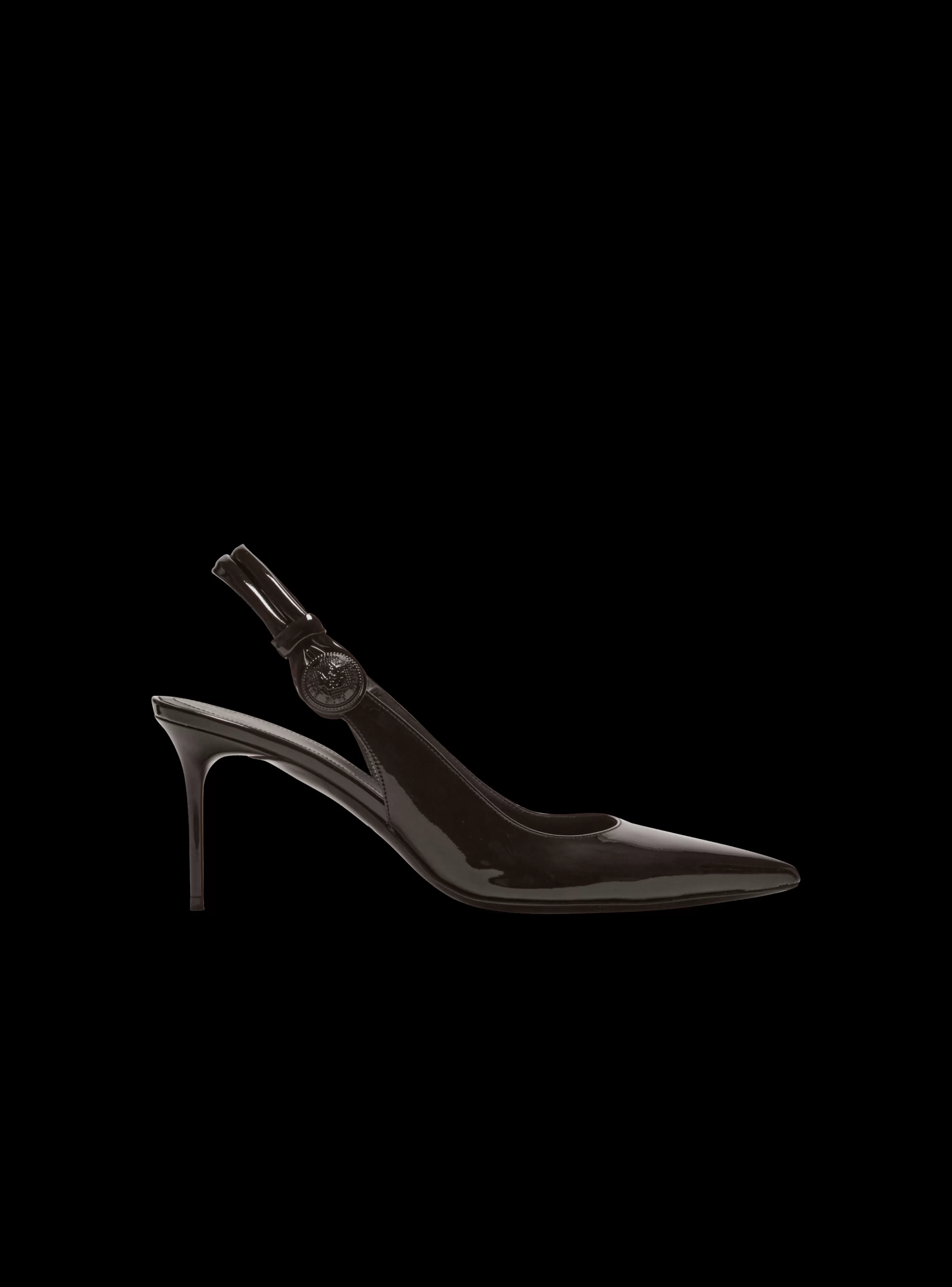 Balmain Scarpe Col Tacco Alto-Alma Patent Leather Slingbacks black