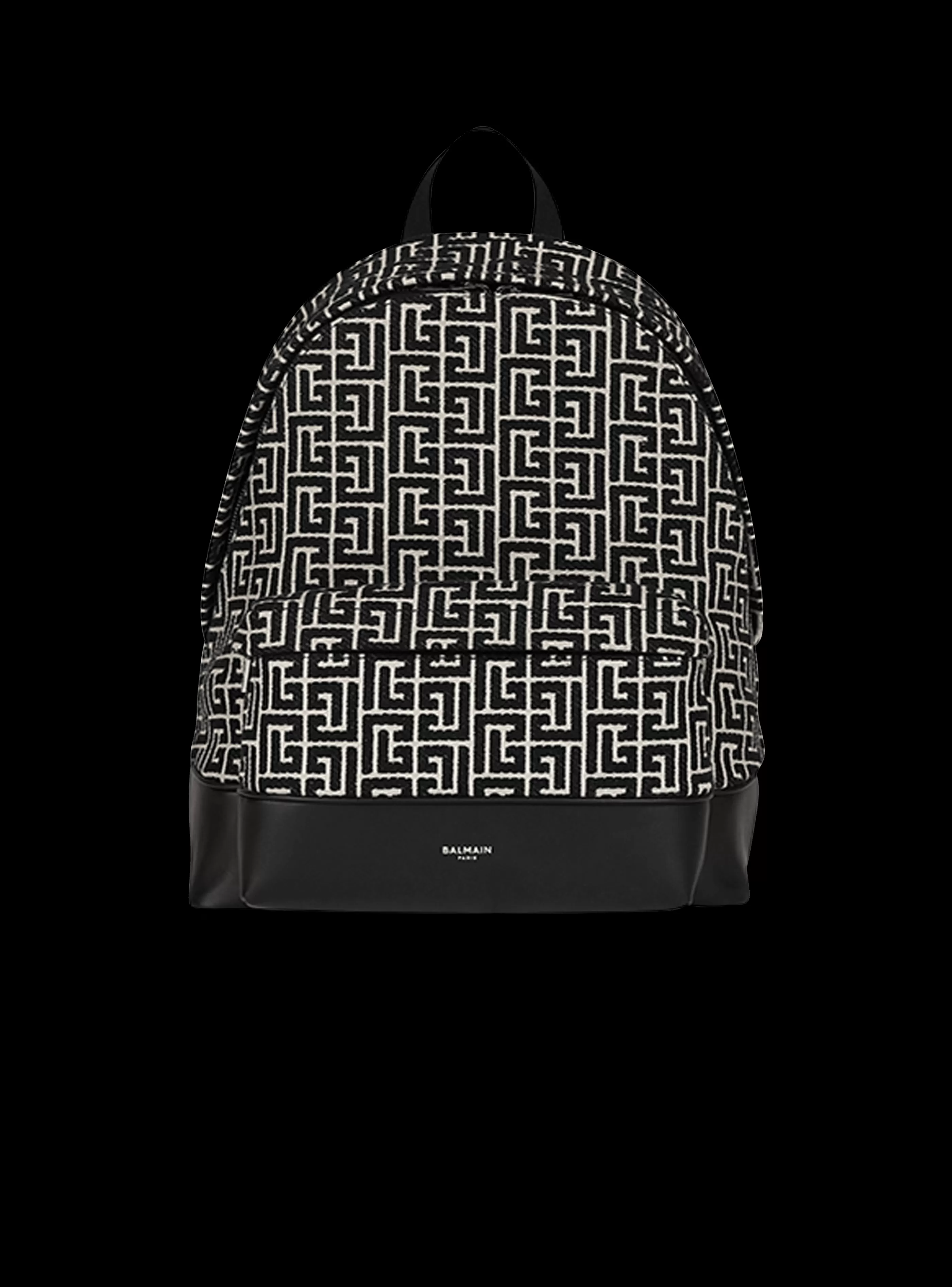 Balmain Borse E Zaini-Backpack With Jacquard Monogram black