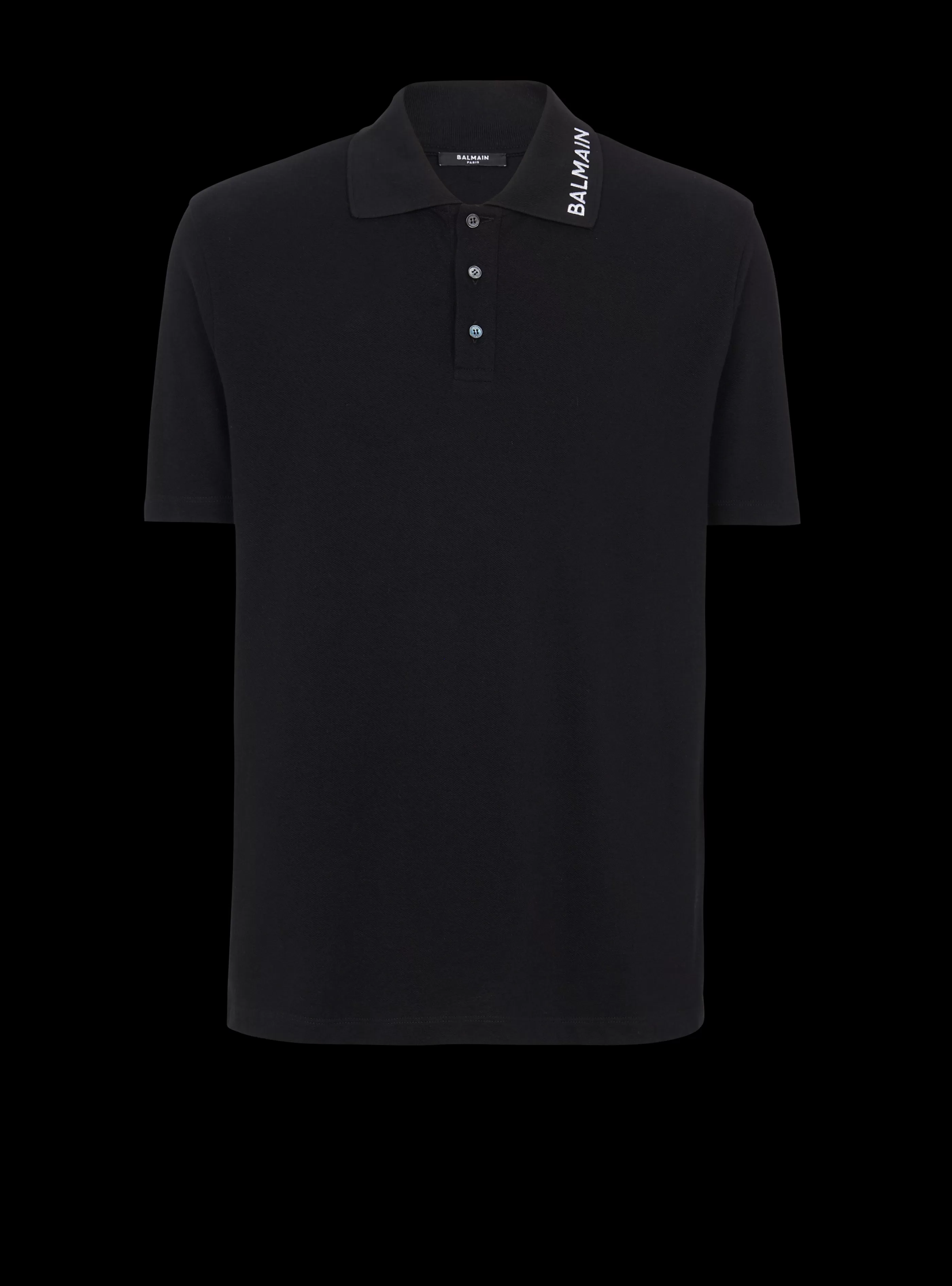 Balmain Camicie E Polo- Embroidered Polo Shirt black