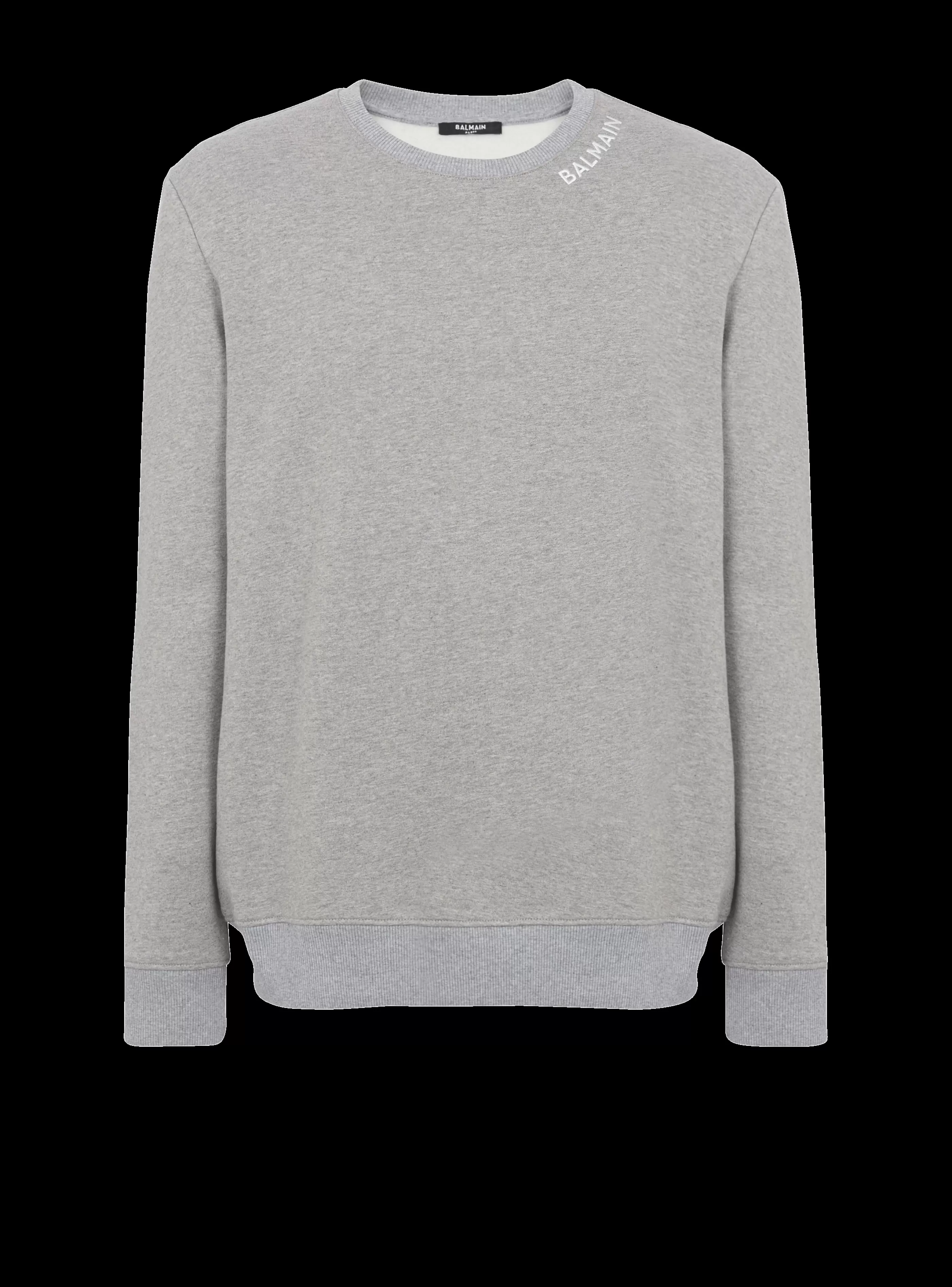 Balmain Felpe- Embroidered Sweater grey