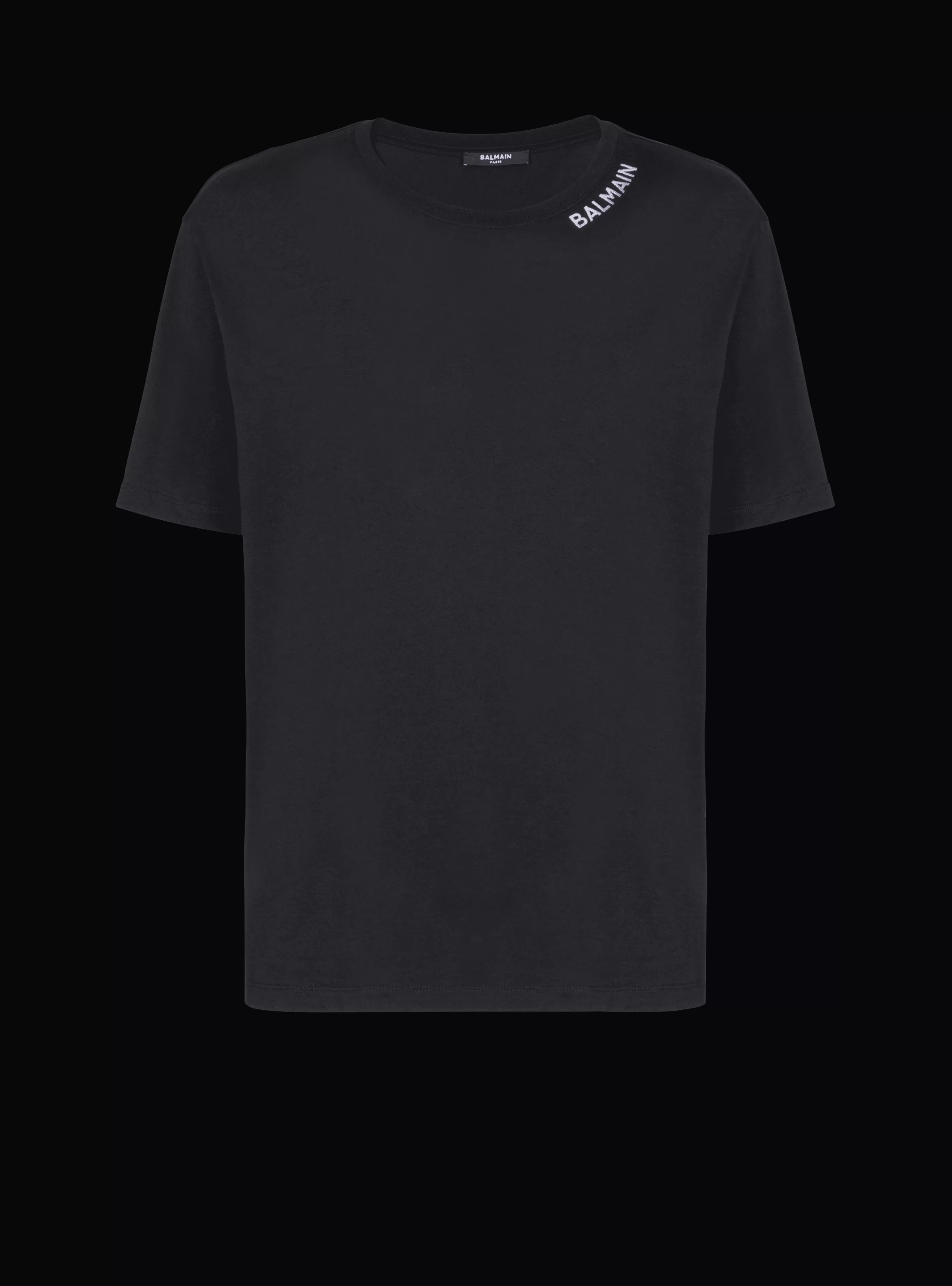 Balmain Abbigliamento Sportivo | T-Shirts- Embroidered T-shirt black