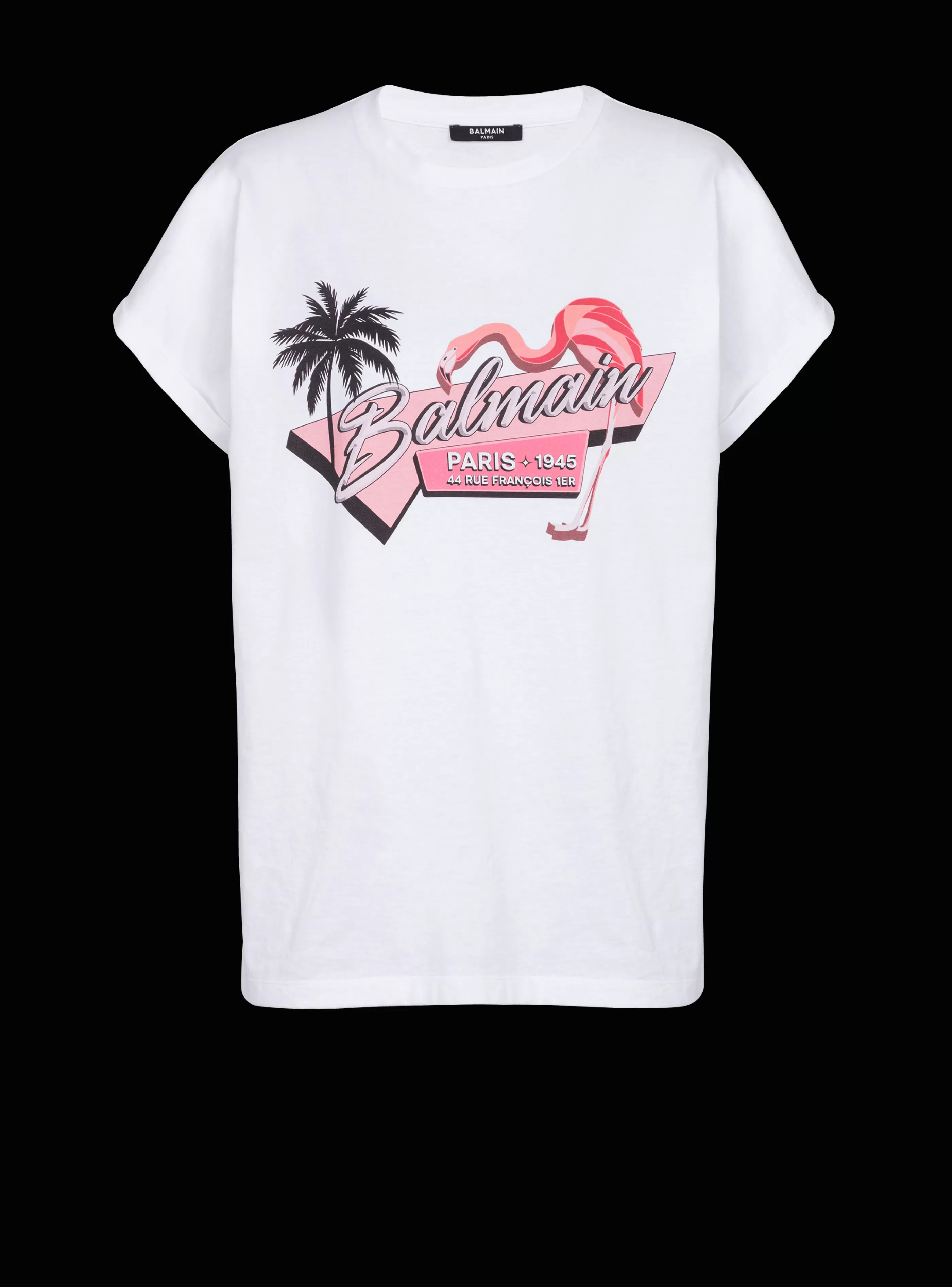 Balmain T-Shirt- Flamingo T-shirt white