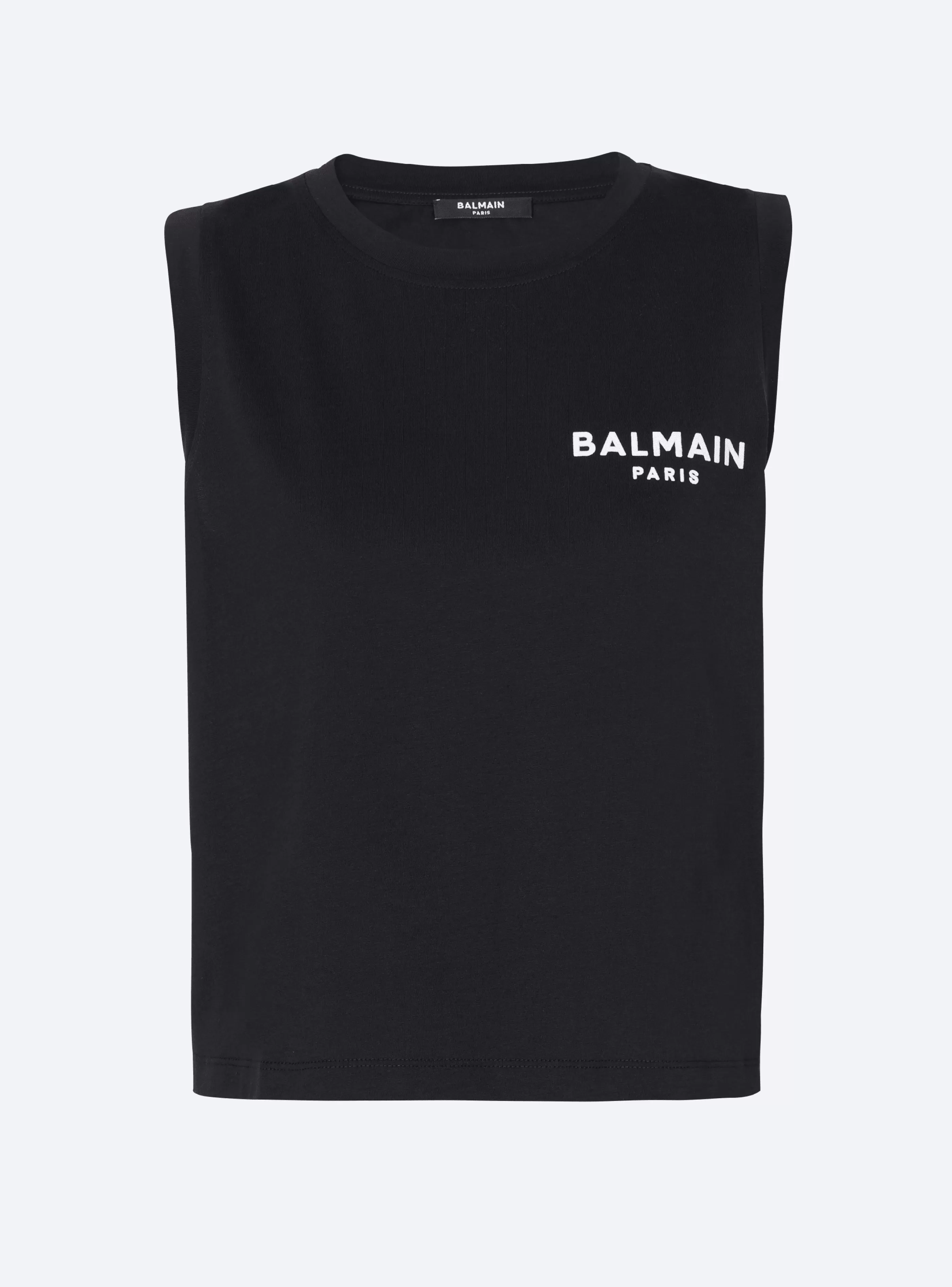 Balmain T-Shirt- Flocked Tank Top black