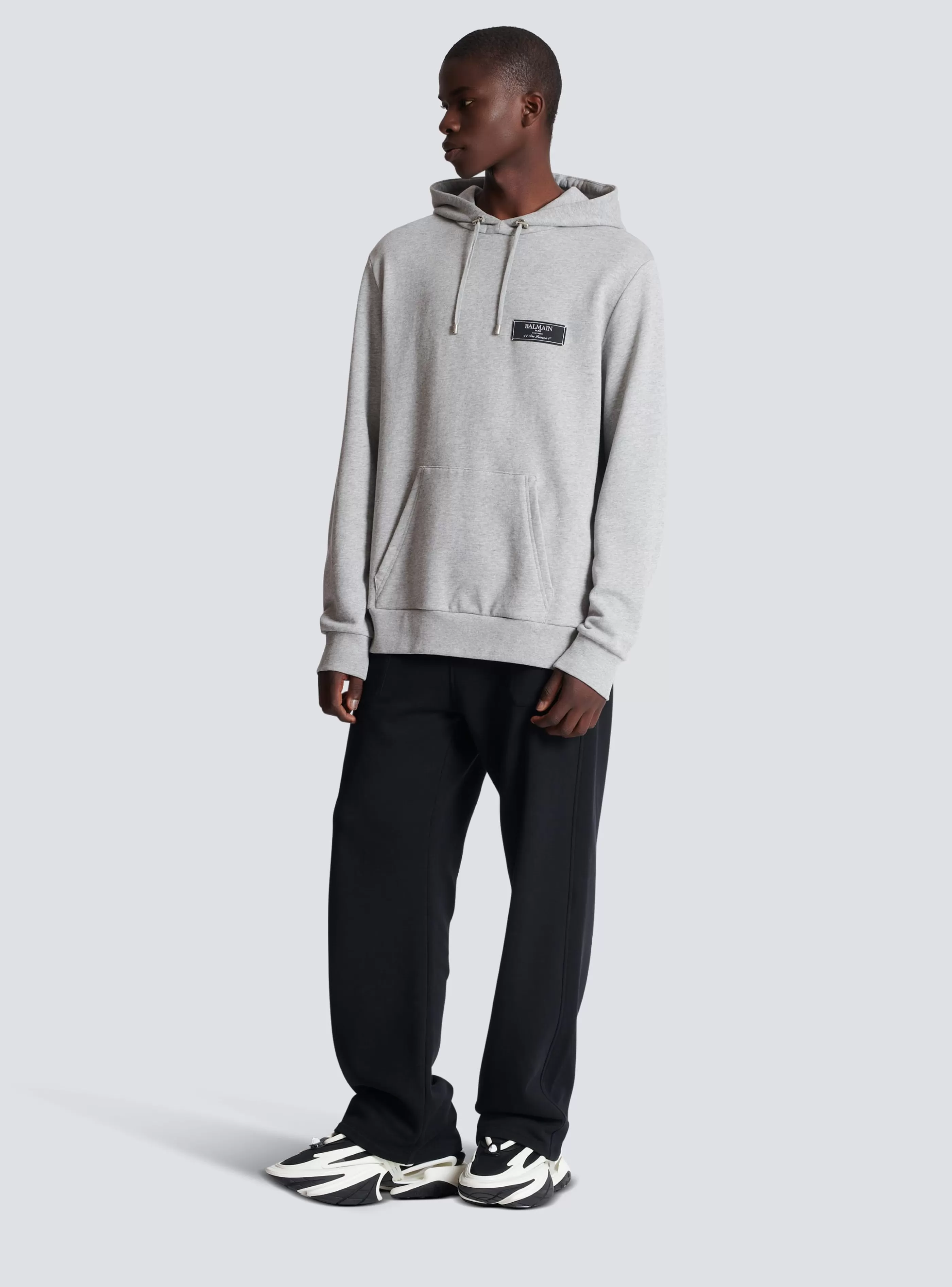 Balmain Abbigliamento Sportivo | Felpe- Label Hoodie grey