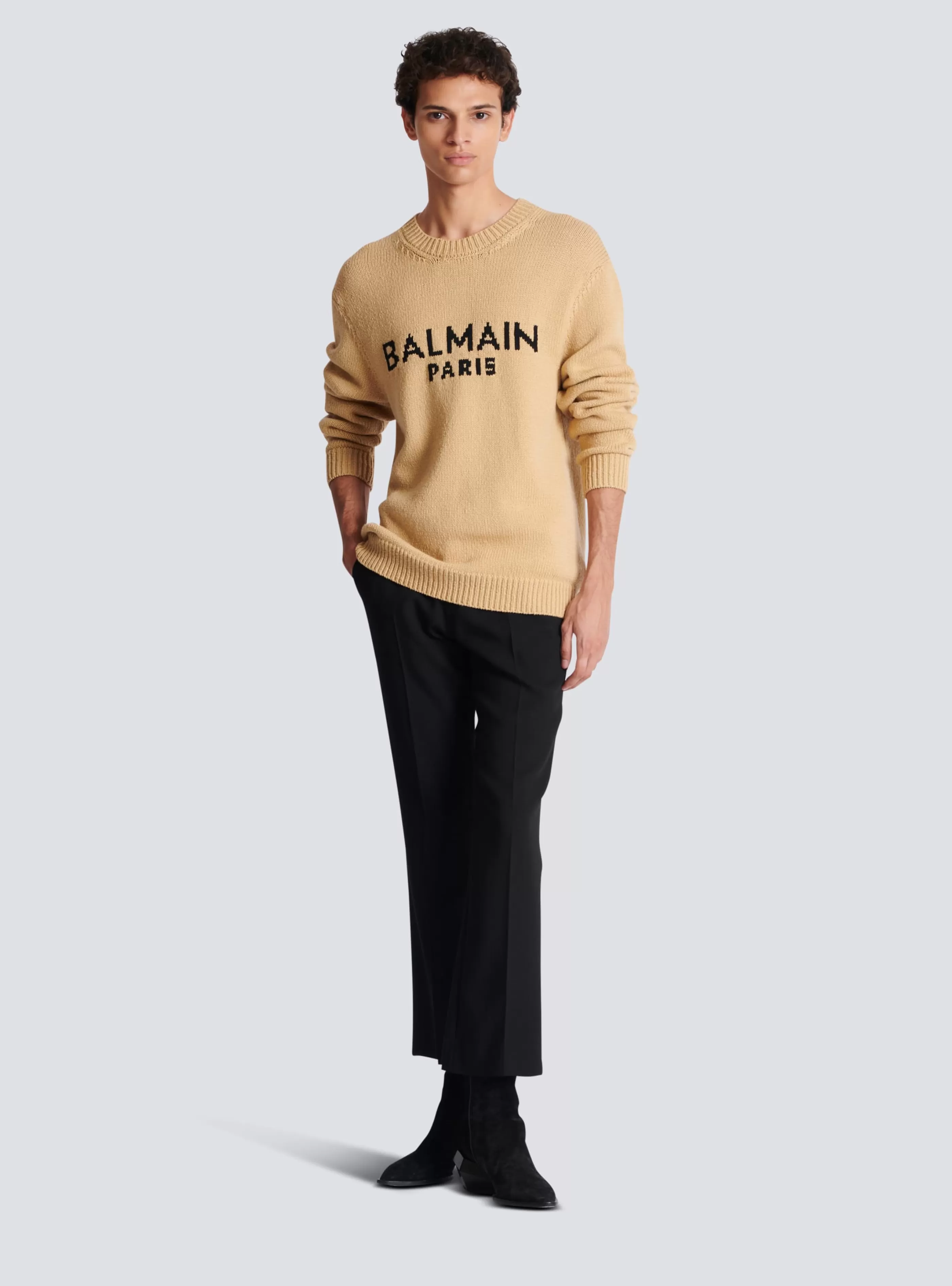 Balmain Maglieria- Merino Wool Jumper beige