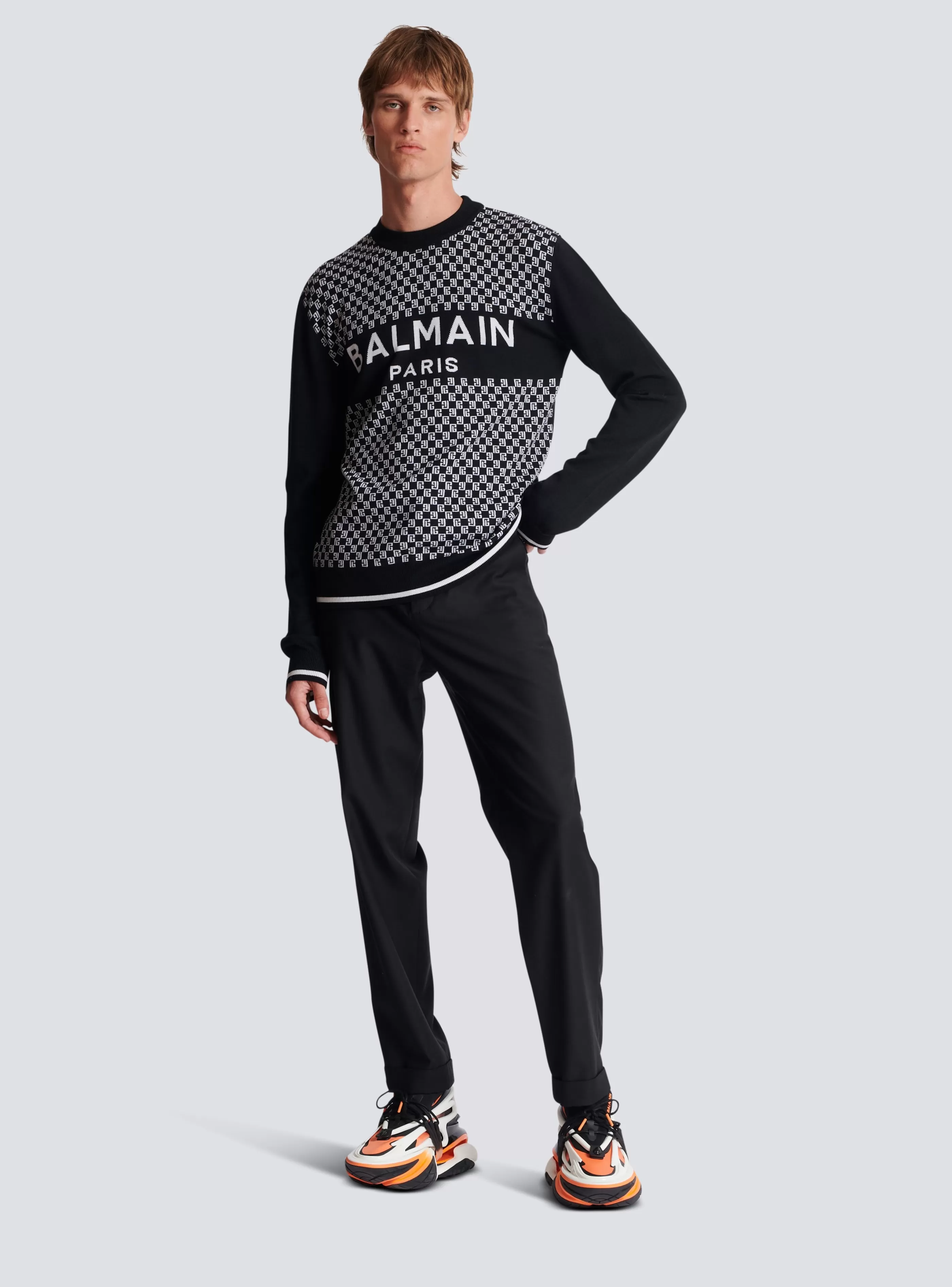 Balmain Maglieria- Mini Monogram Jumper black