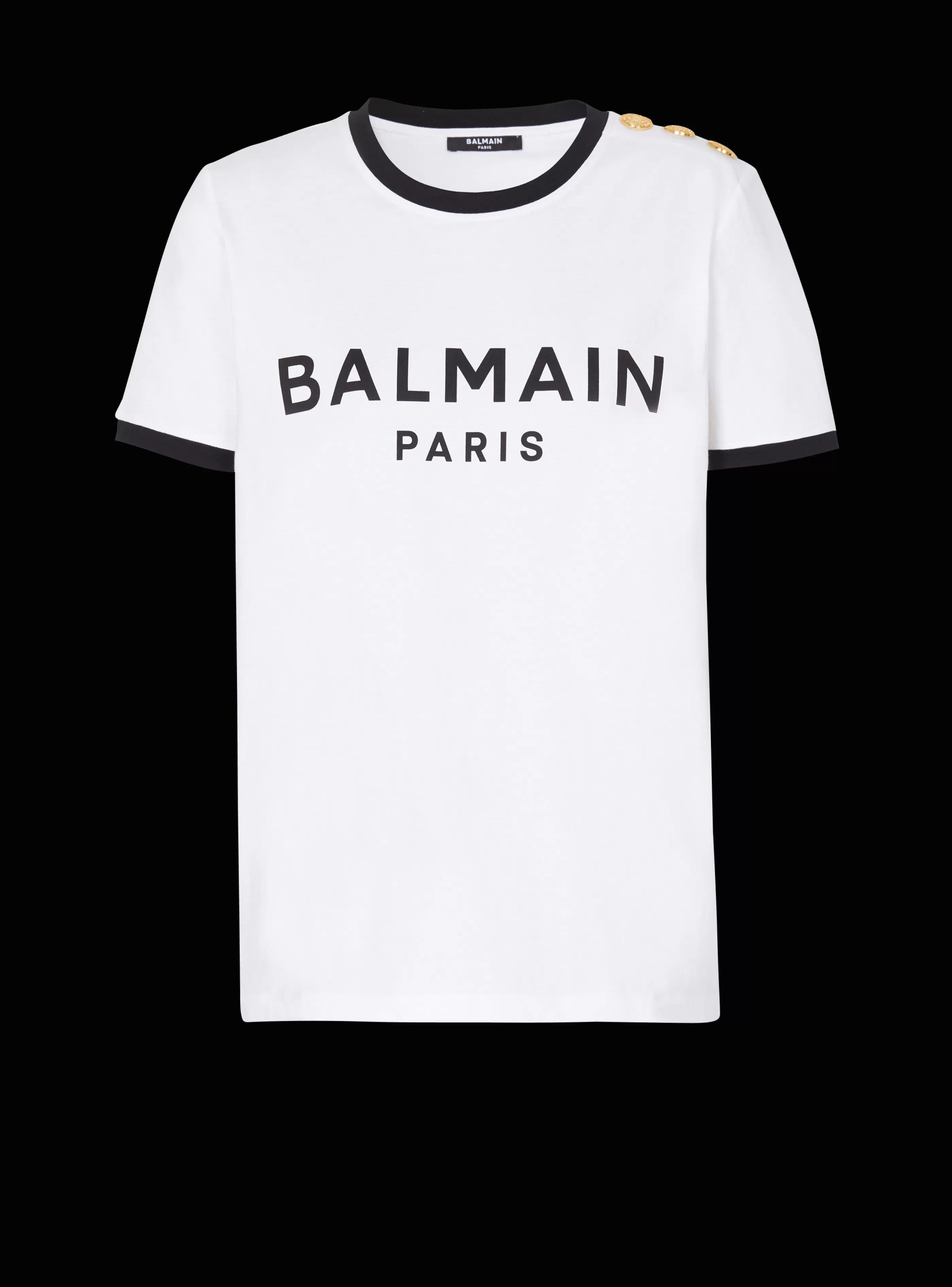 Balmain T-Shirt- Paris 3-button T-shirt black