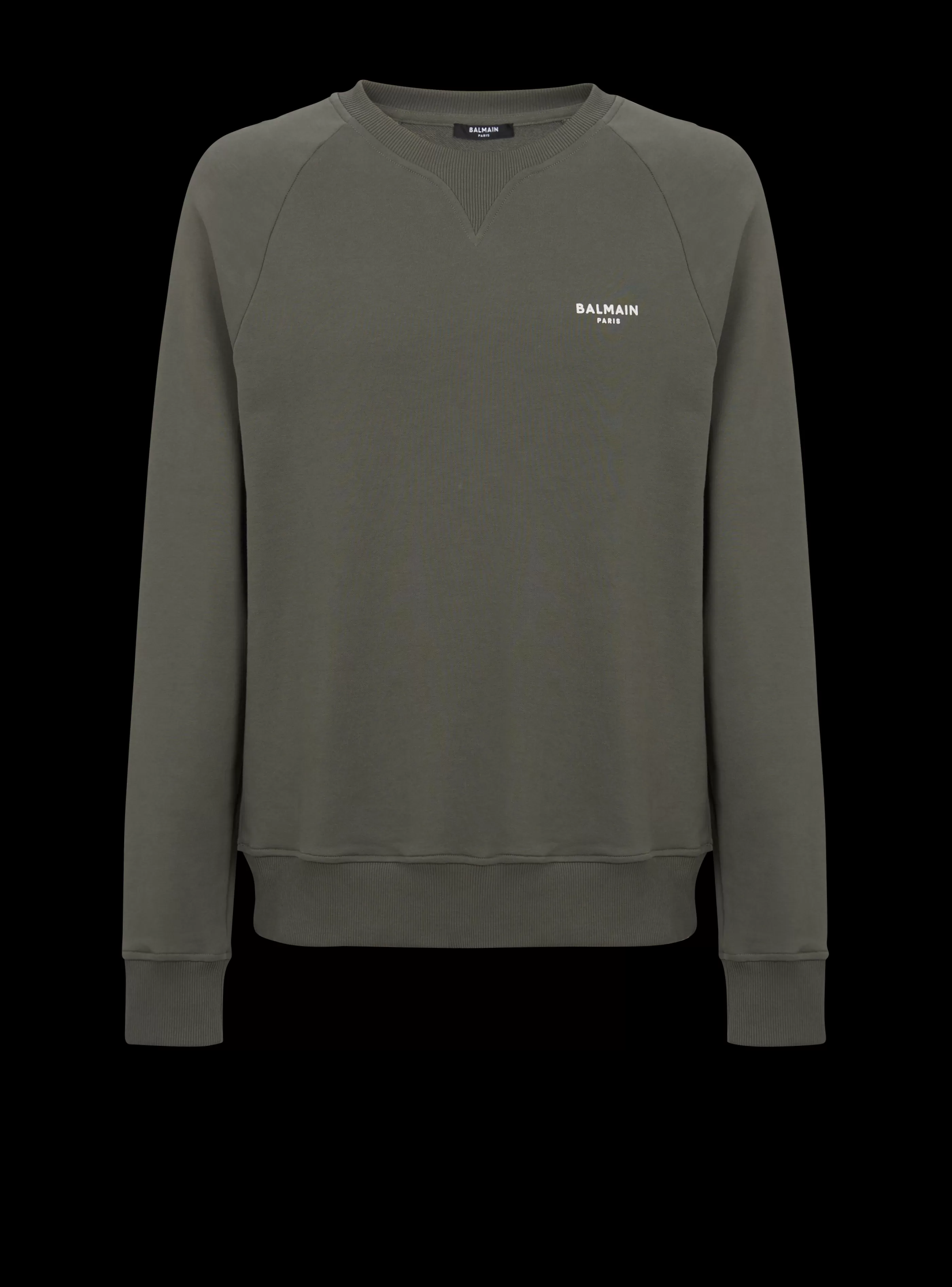 Balmain Abbigliamento Sportivo | Felpe- Paris Flocked Sweatshirt khaki