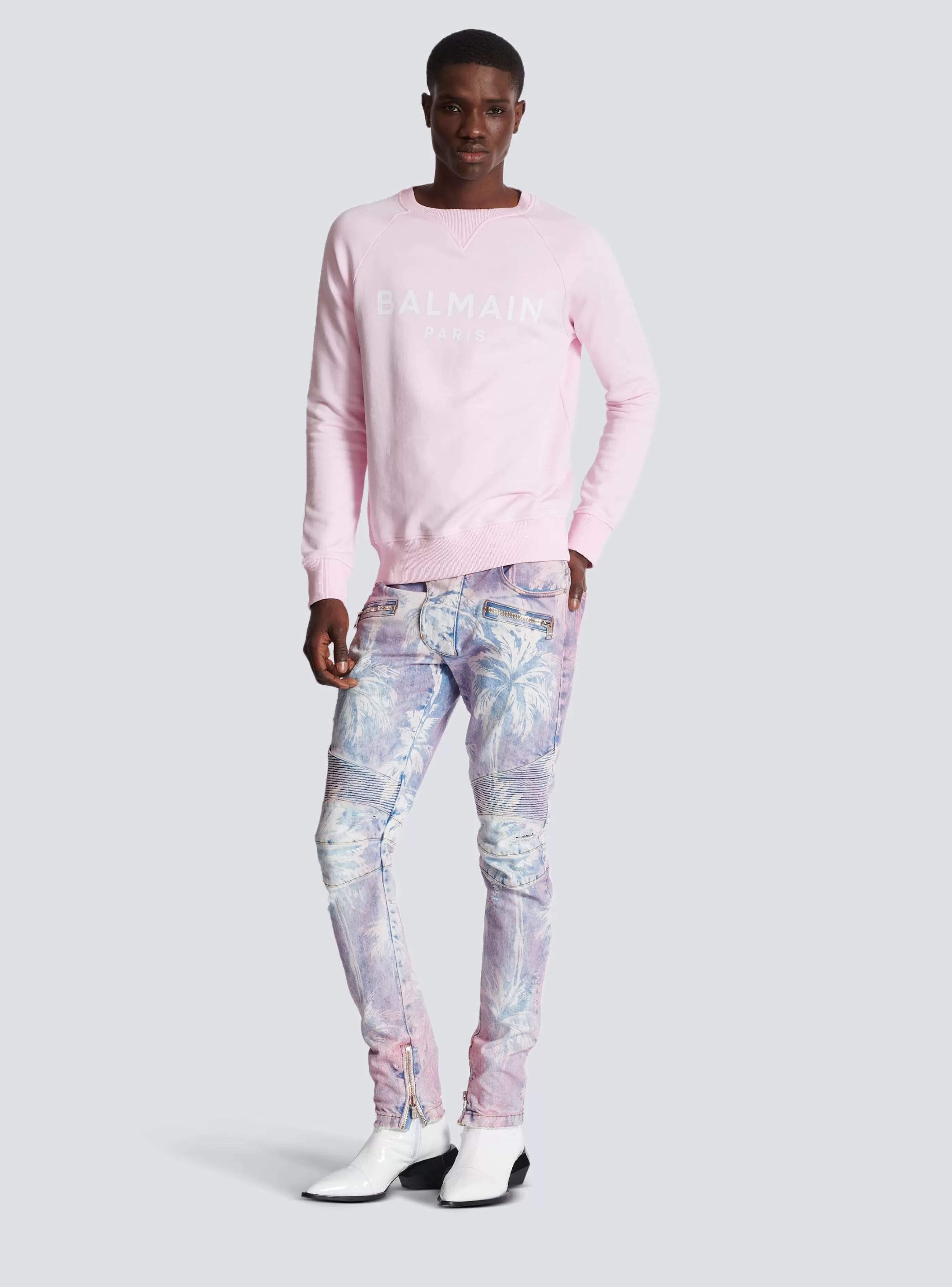 Balmain Abbigliamento Sportivo | Felpe- Paris Printed Sweatshirt pink