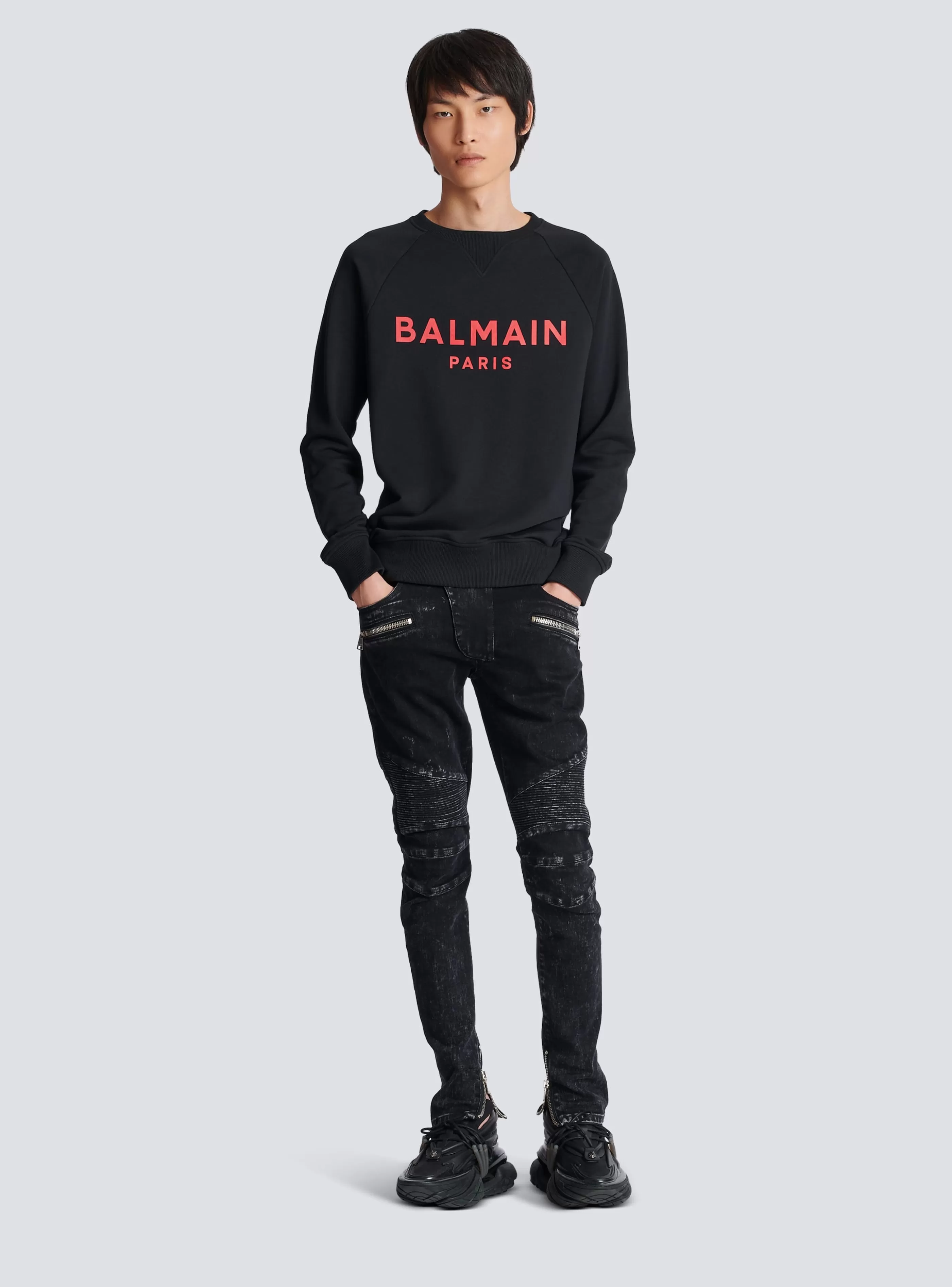 Balmain Abbigliamento Sportivo | Felpe- Paris Printed Sweatshirt black