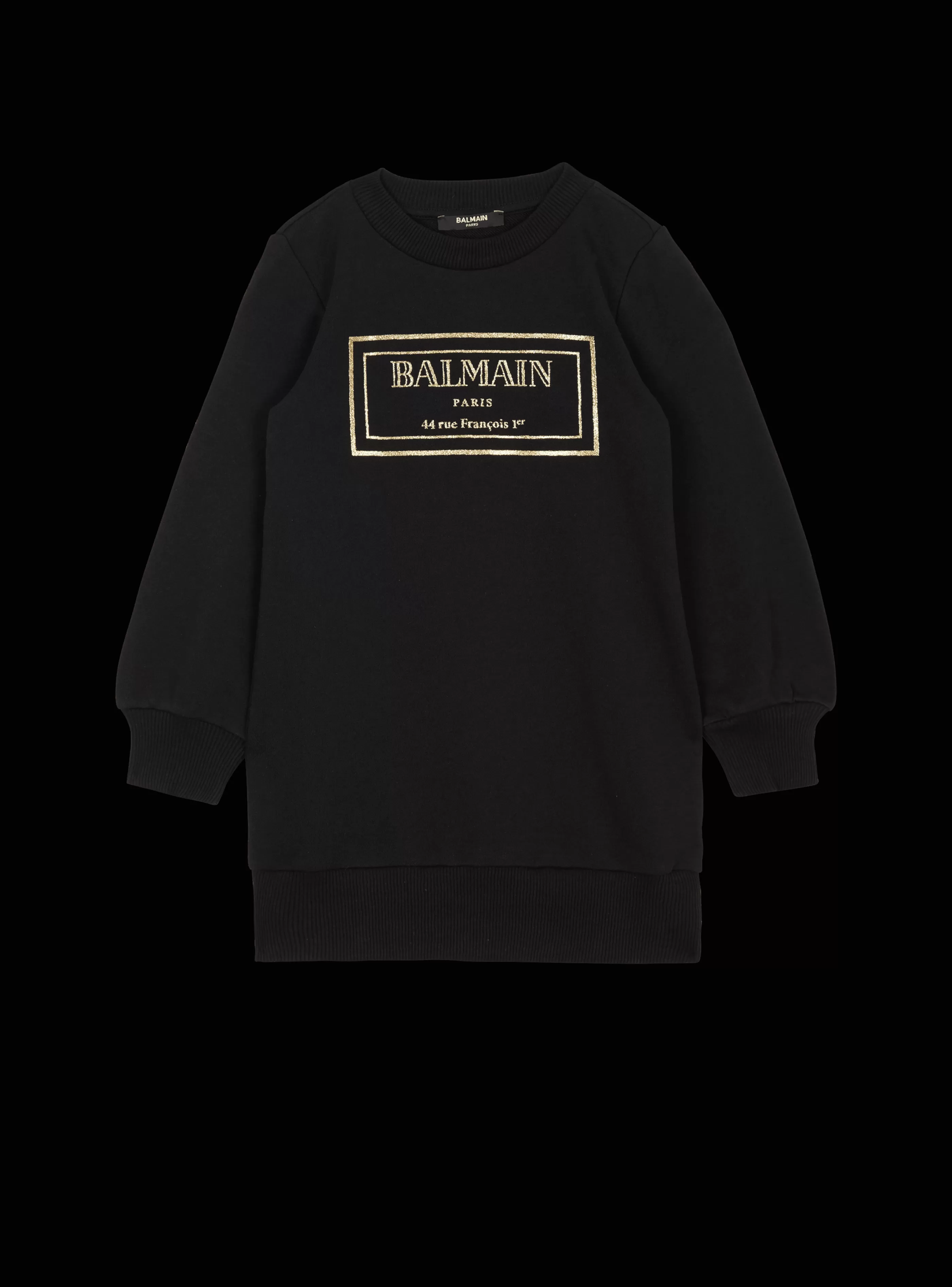 Balmain Bambina (4-10 Anni)- Paris Sweatshirt Dress black