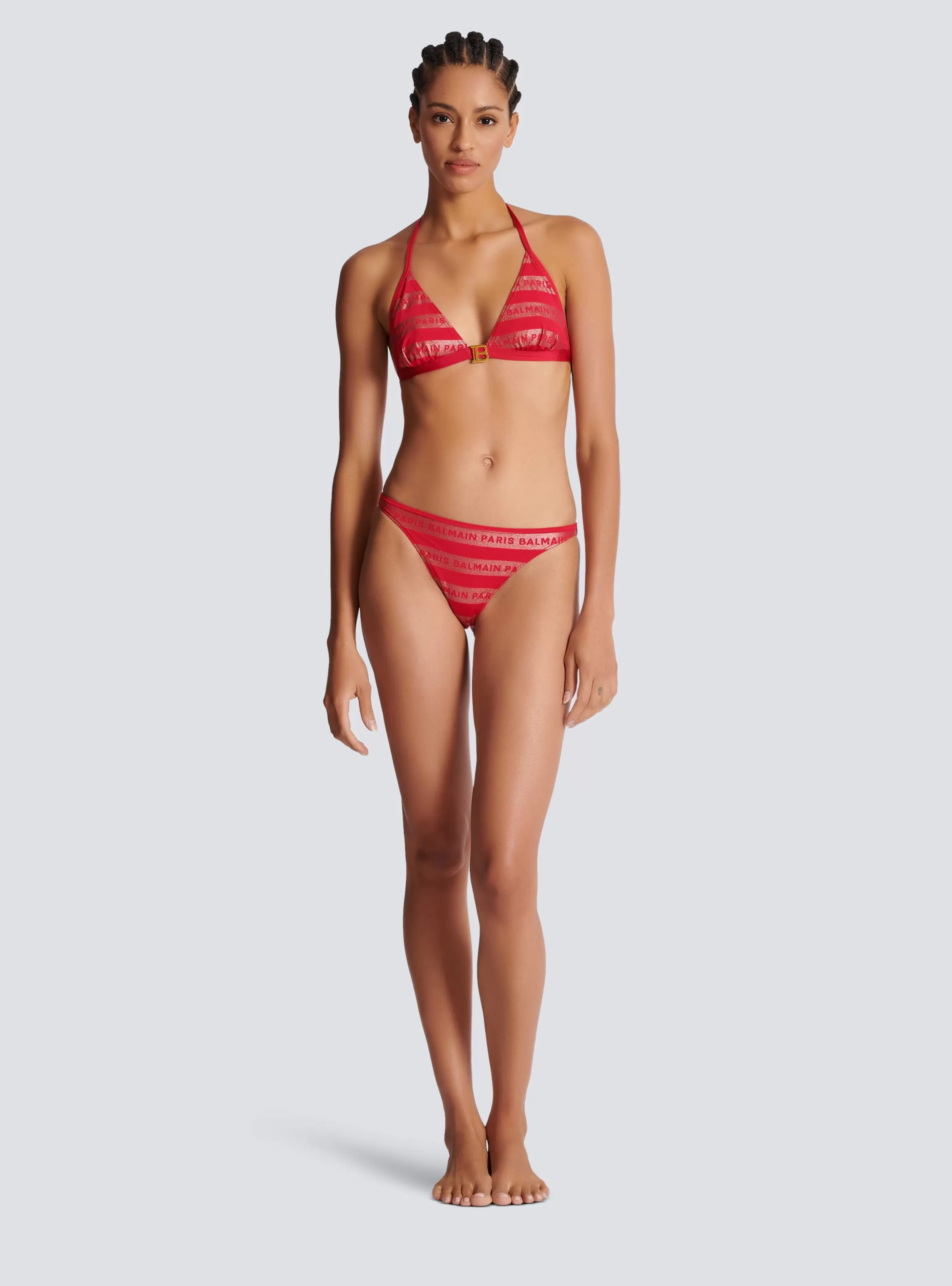 Balmain Costumi Da Bagno- Paris Triangle Bikini red