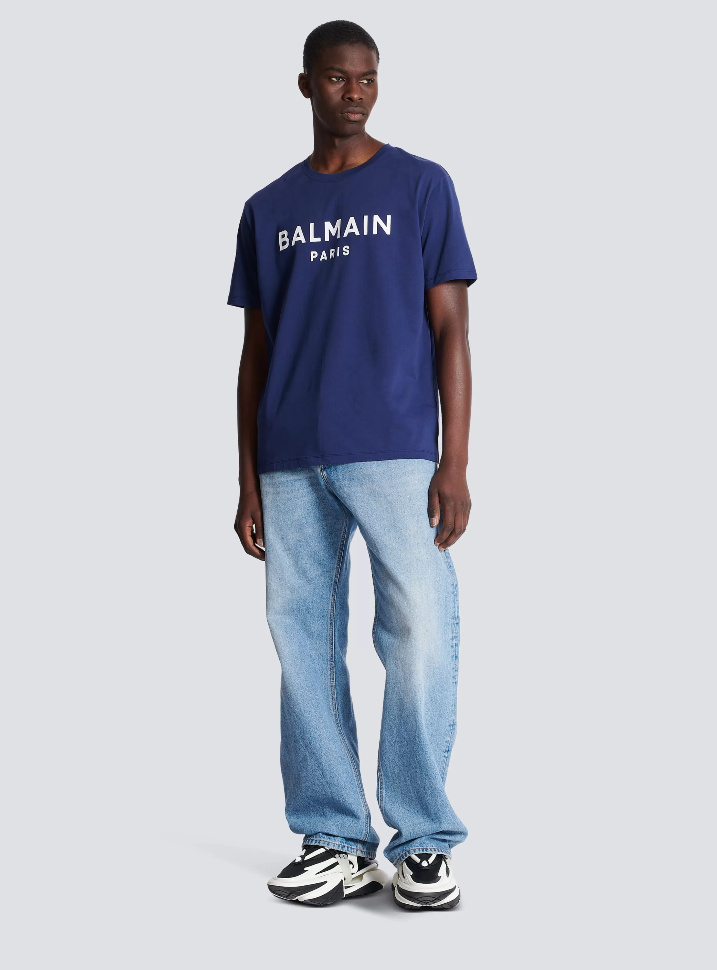 Balmain Abbigliamento Sportivo | T-Shirts- Paris T-shirt navy