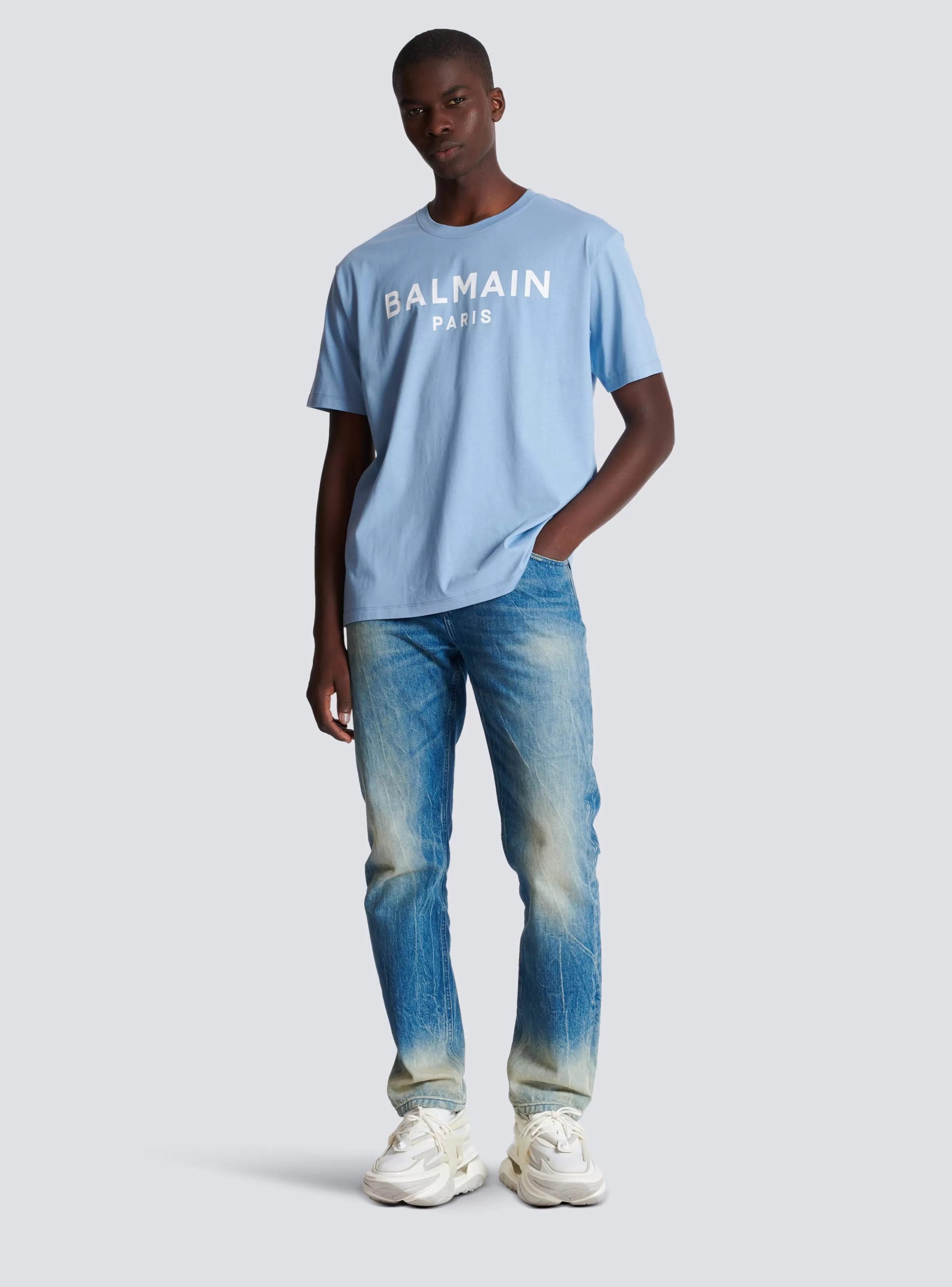 Balmain Abbigliamento Sportivo | T-Shirts- Paris T-shirt blue