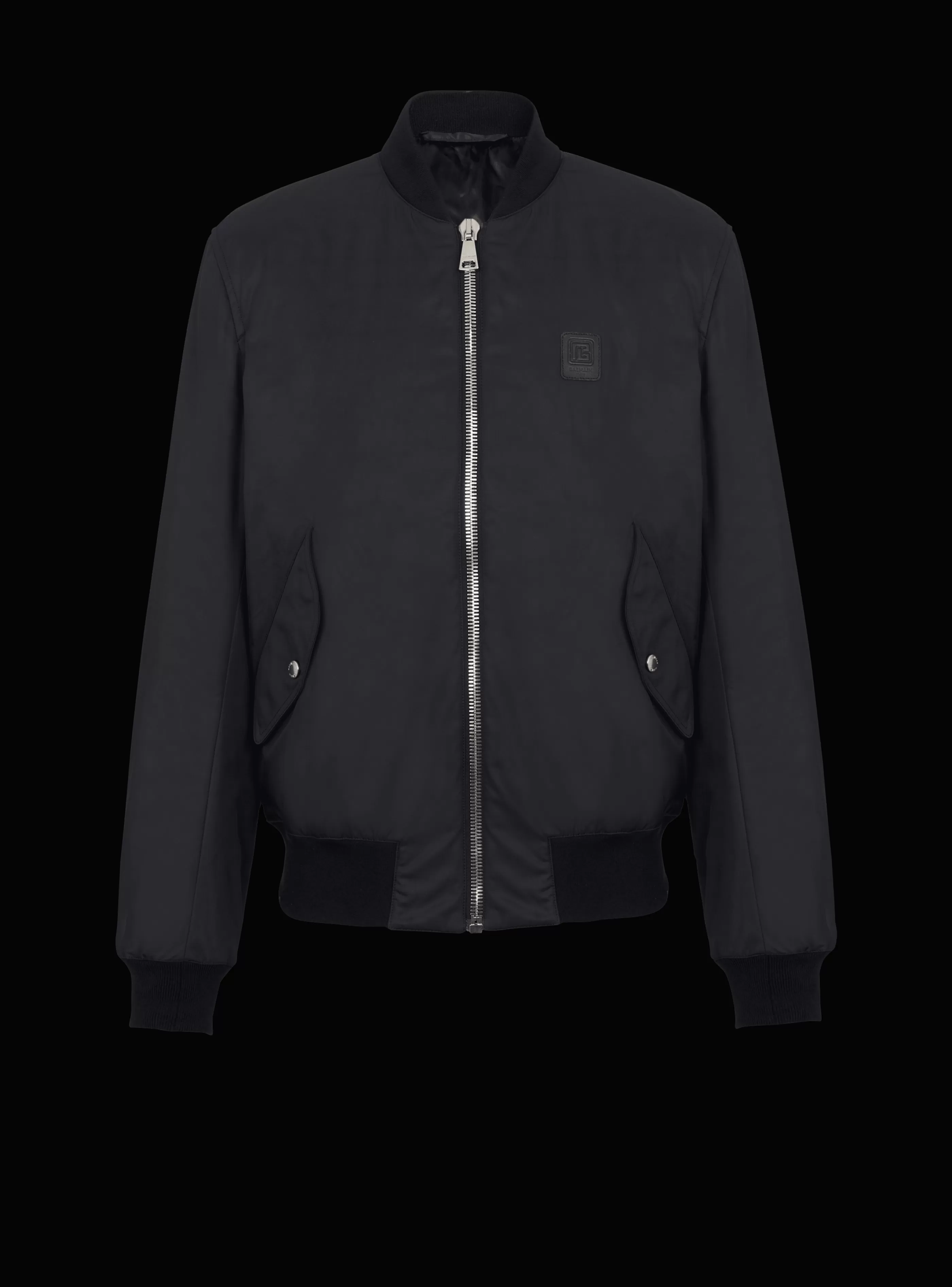 Balmain Capispalla- PB Nylon Bomber Jacket black